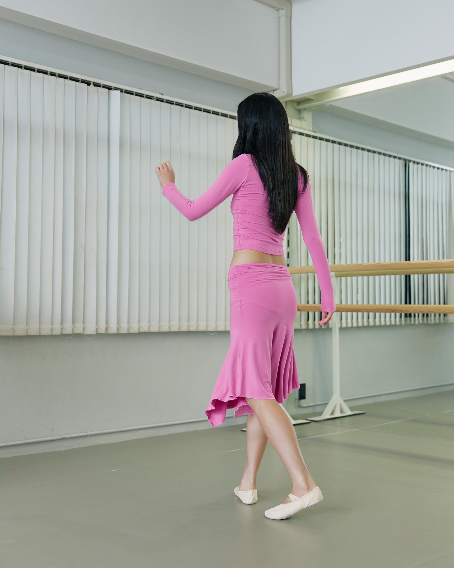 JERSEY FOLDOVER SKIRT - CLAY PINK