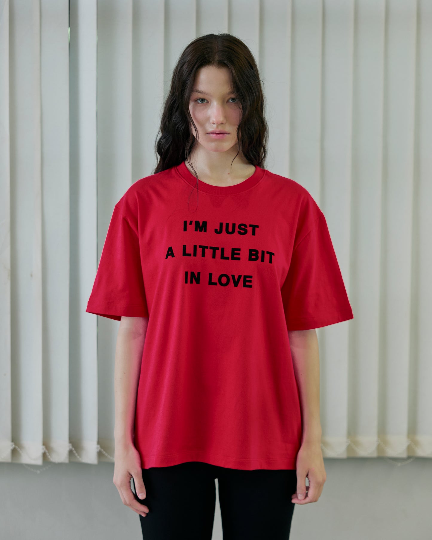 A LITTLE BIT IN LOVE TEE in LOVE RED
