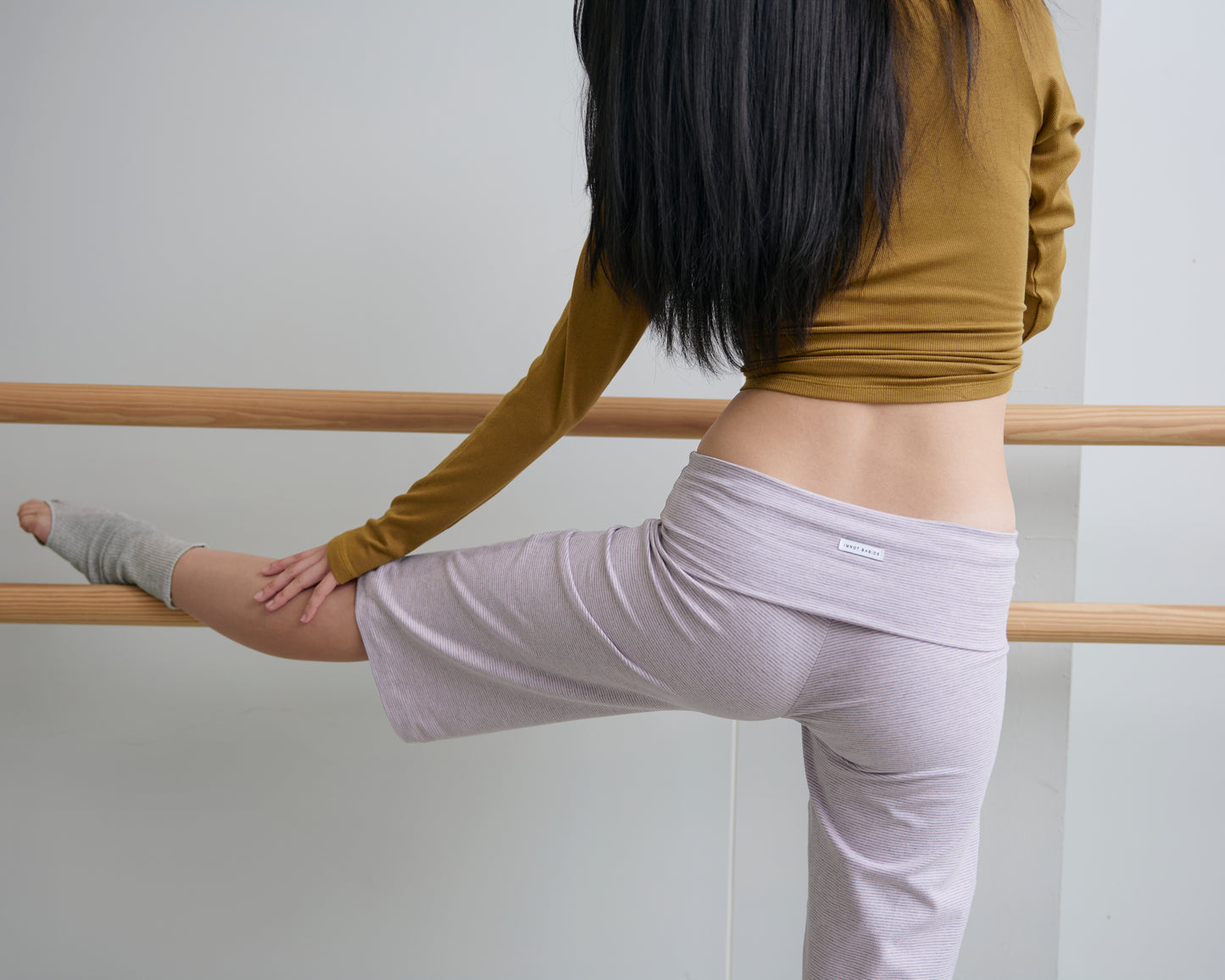 JERSEY FOLDOVER CAPRI PANTS - SWEET STRIPE