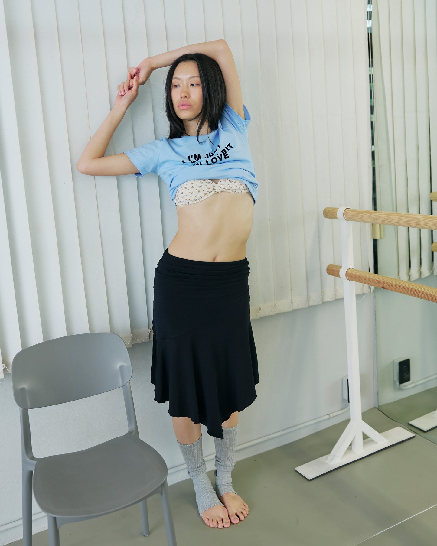 JERSEY FOLDOVER SKIRT - DEEP BLACK