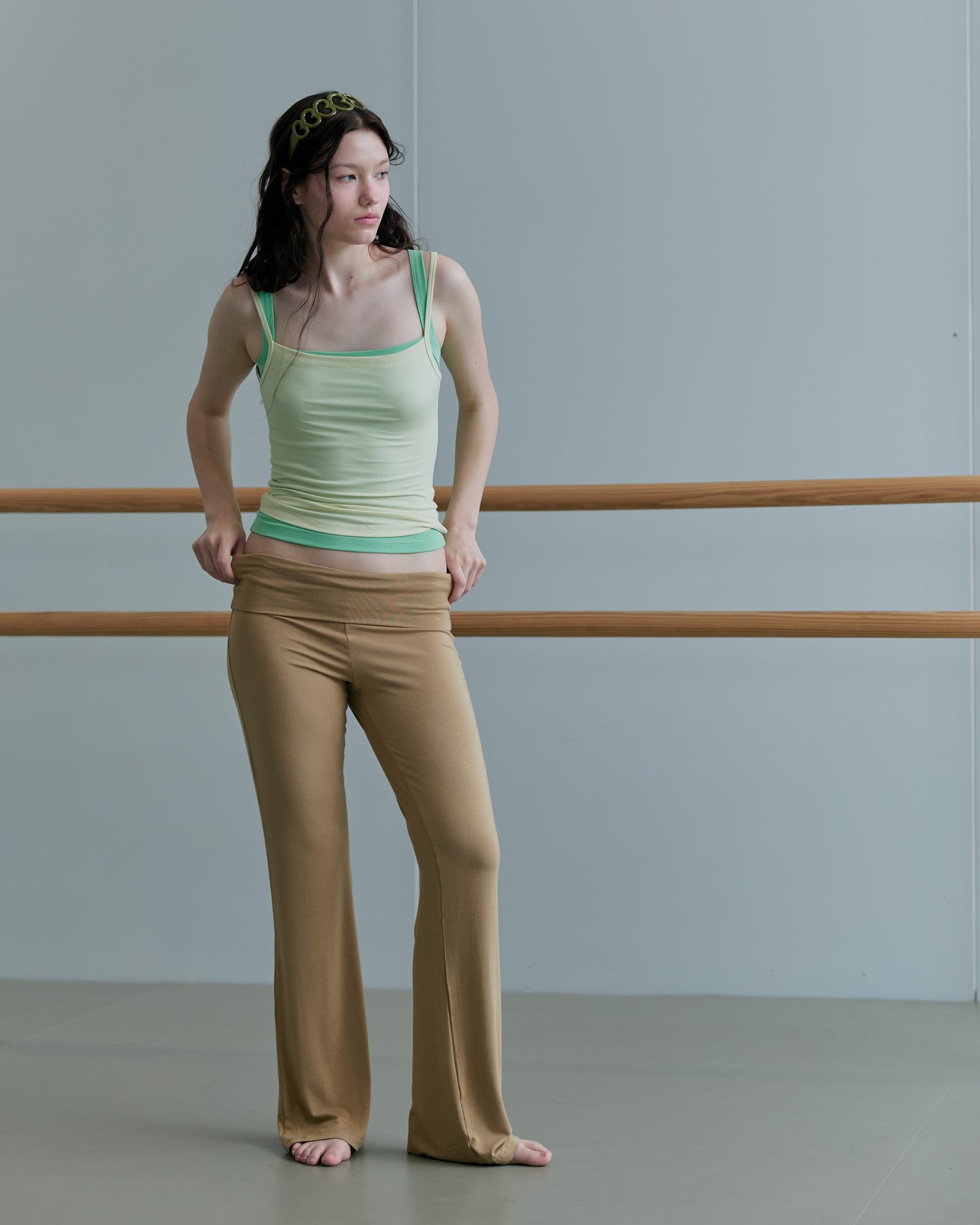 JERSEY FOLDOVER PANTS - DRY OAT