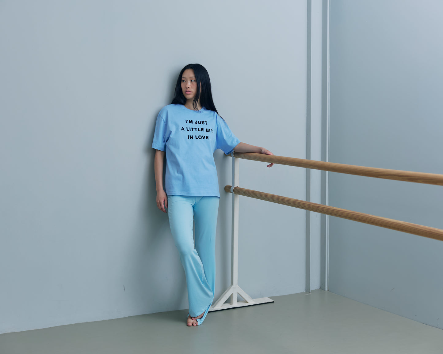 A LITTLE BIT IN LOVE TEE in MILK BLUE