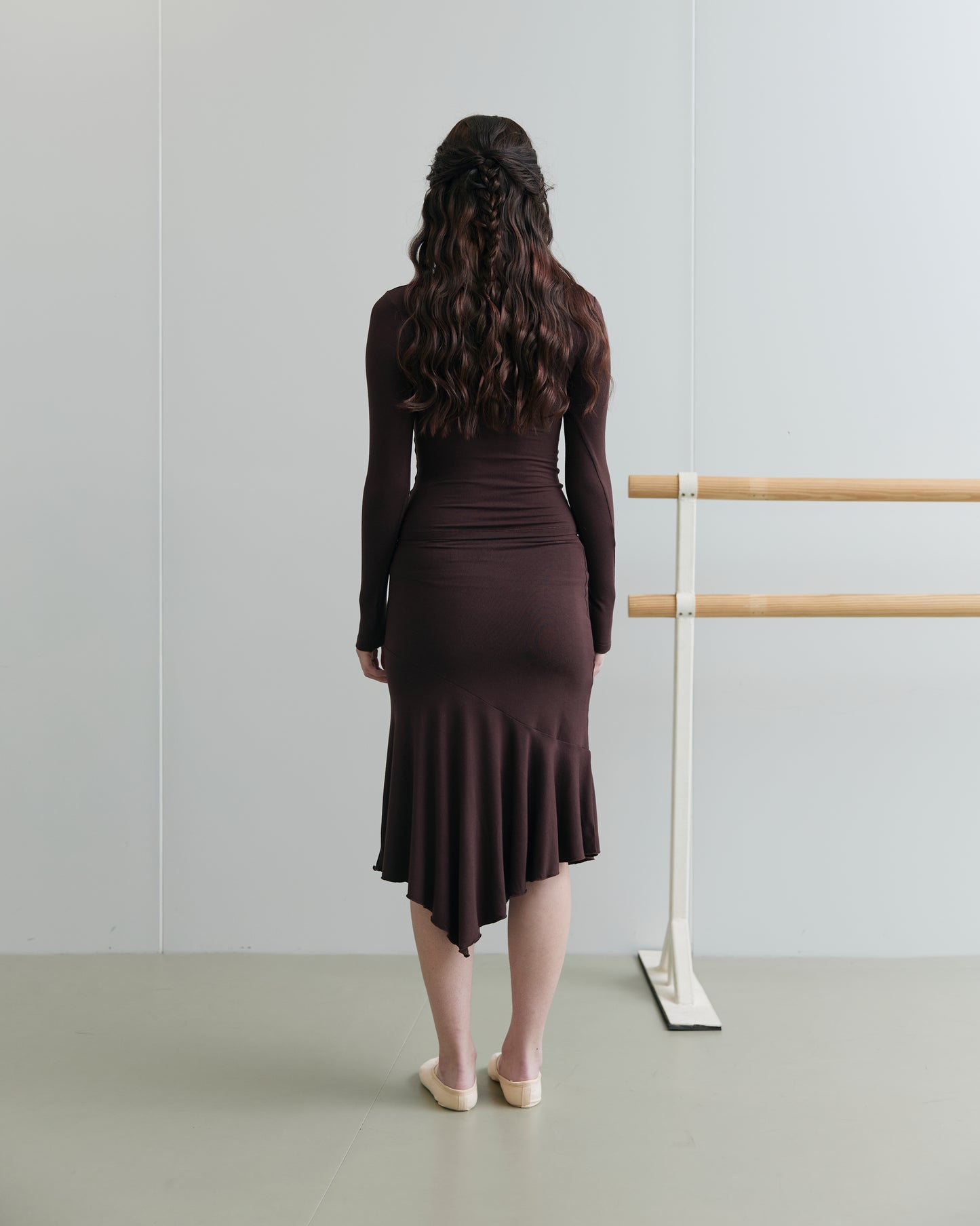 JERSEY FOLDOVER SKIRT - CHOCOLATE BARK