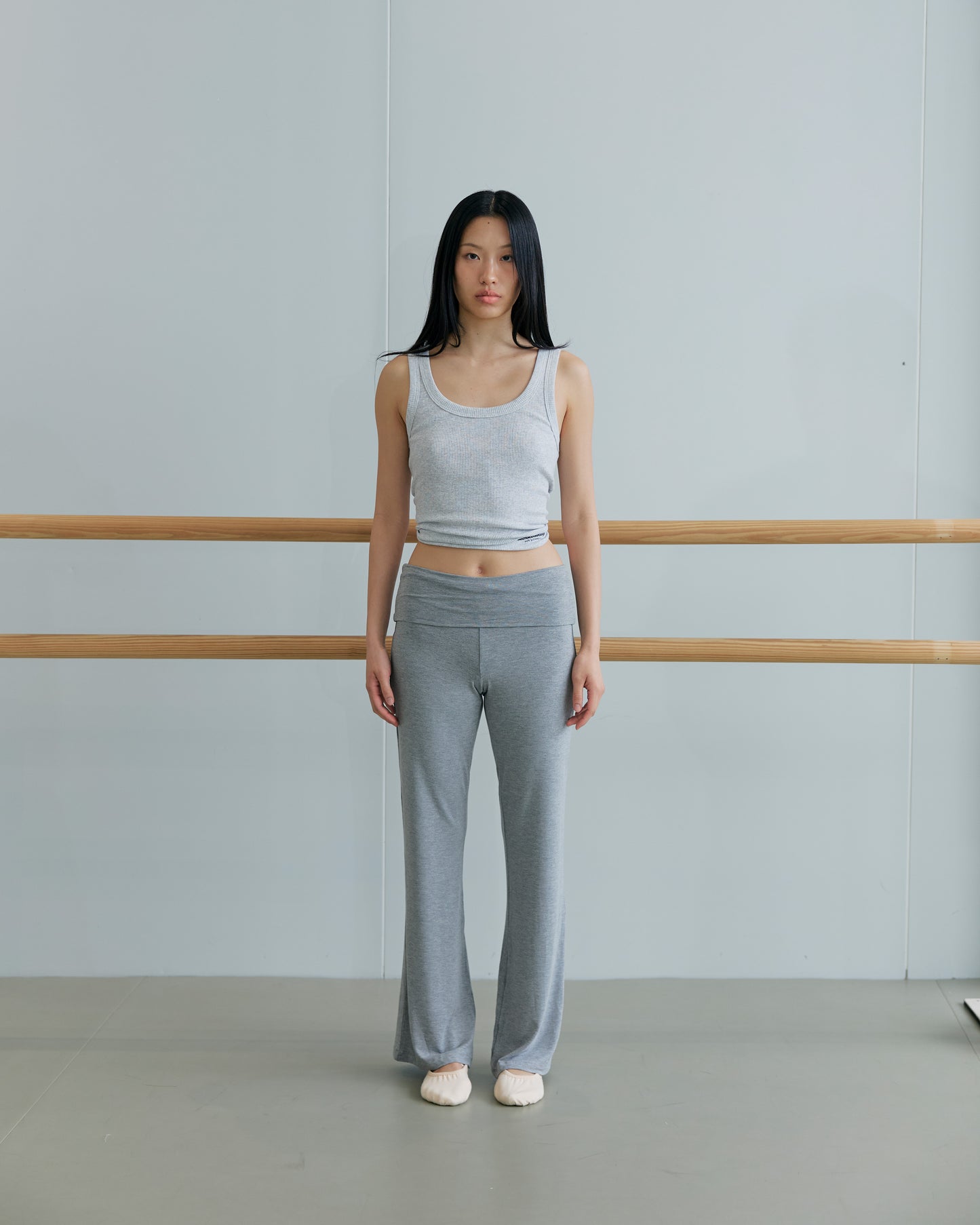 JERSEY FOLDOVER PANTS - GRAY