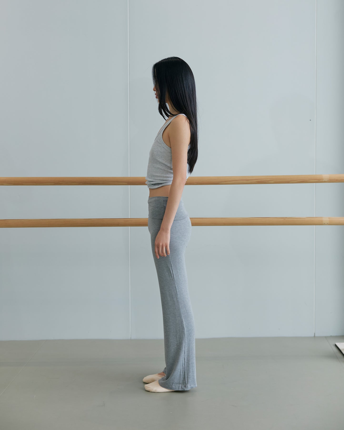 JERSEY FOLDOVER PANTS - GRAY