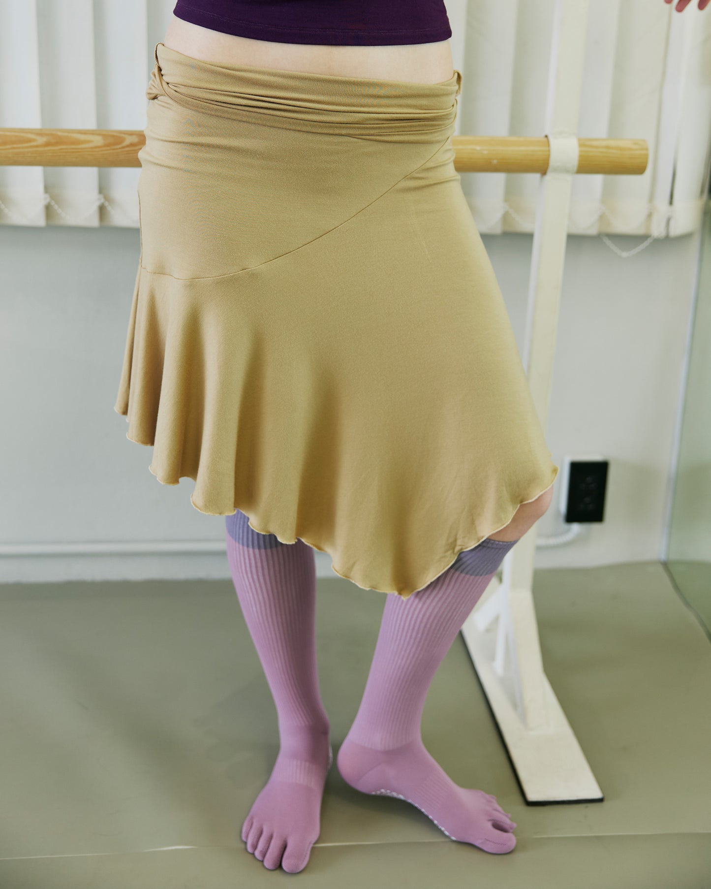 JERSEY FOLDOVER SKIRT - DRY OAT