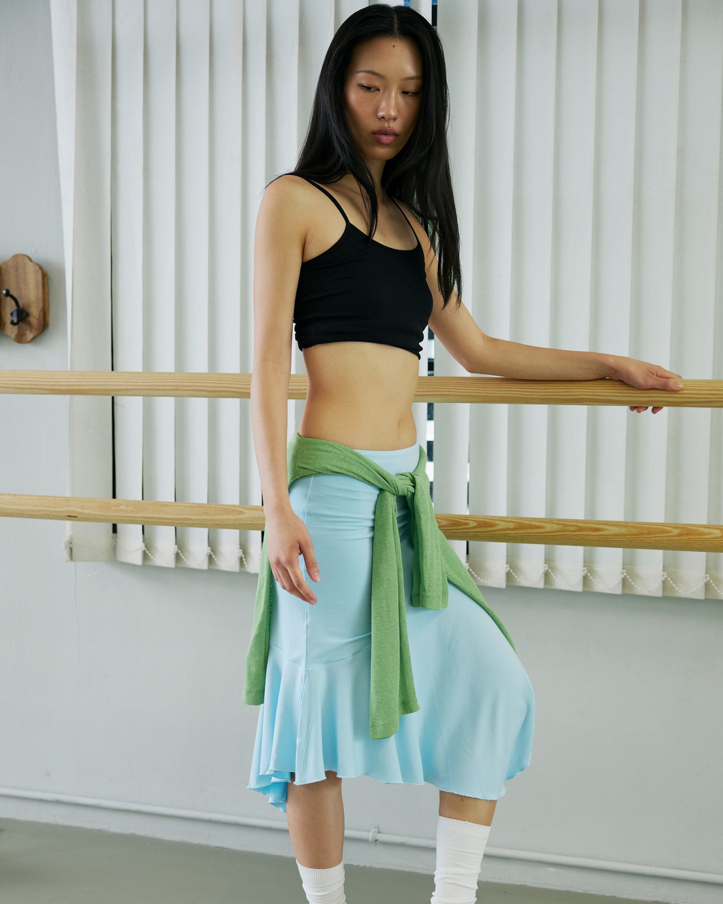 JERSEY FOLDOVER SKIRT - JELLY BLUE
