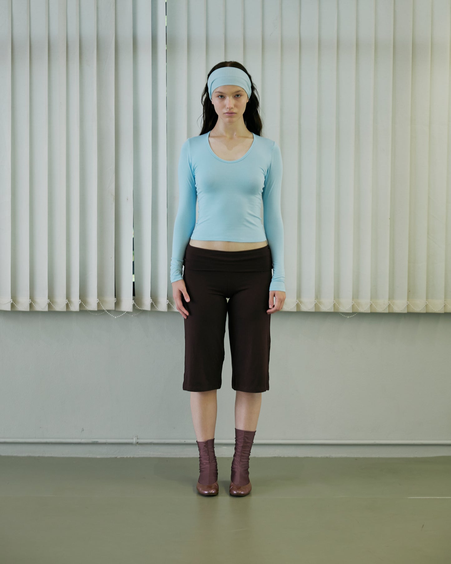 JERSEY FOLDOVER CAPRI PANTS - CHOCOLATE BARK