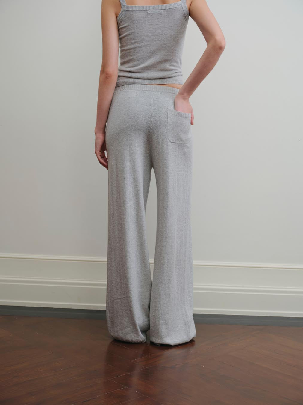 COZY KNIT PANTS- soft gray