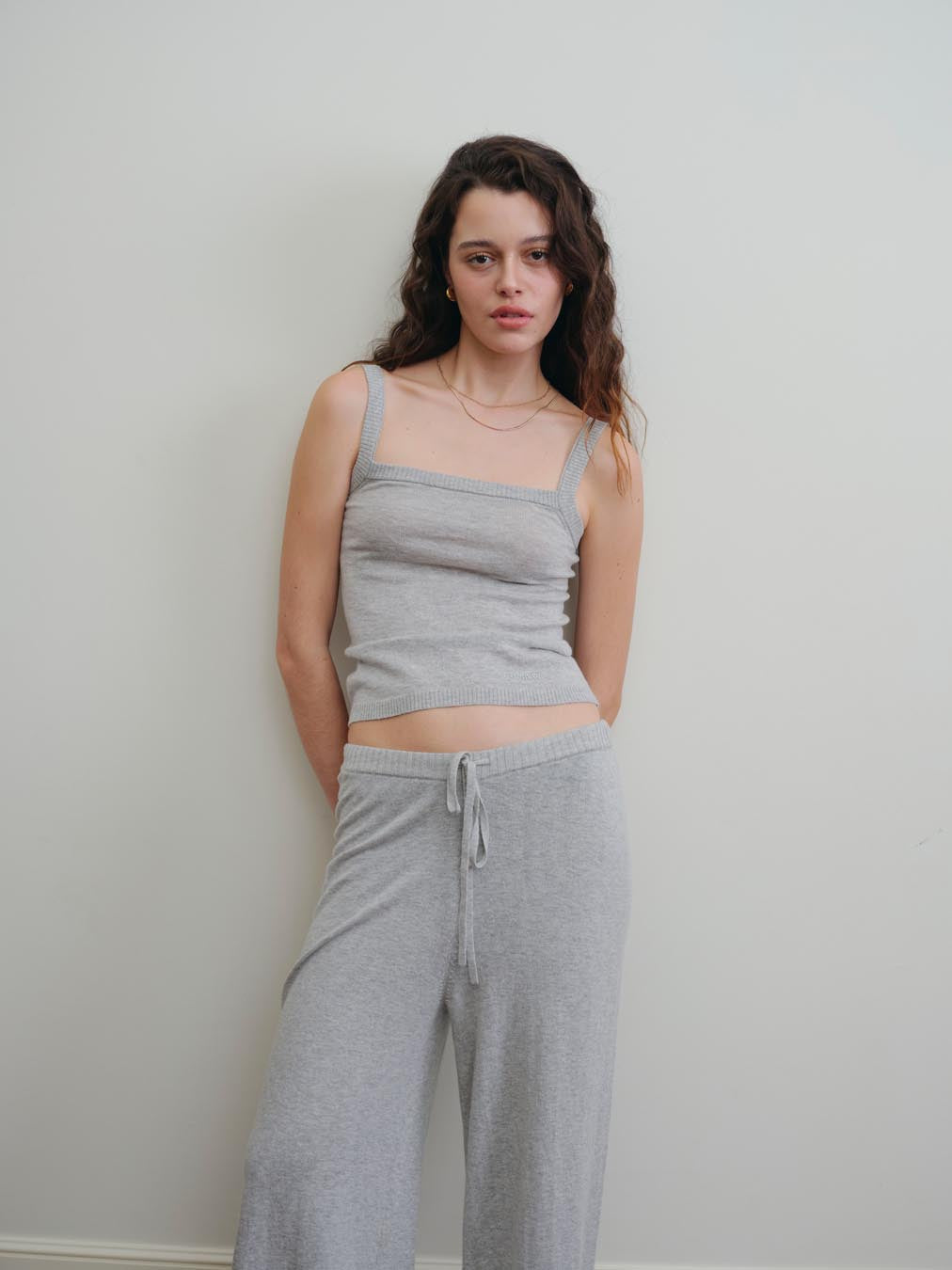 COZY KNIT PANTS- soft gray