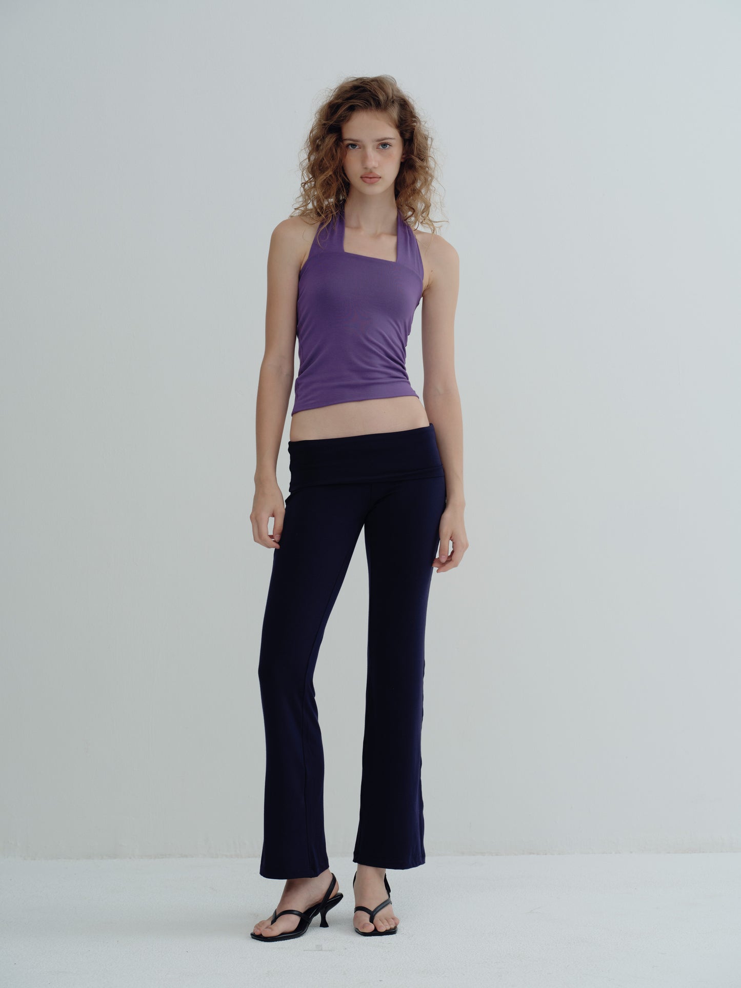 JERSEY FOLDOVER PANTS - Navy