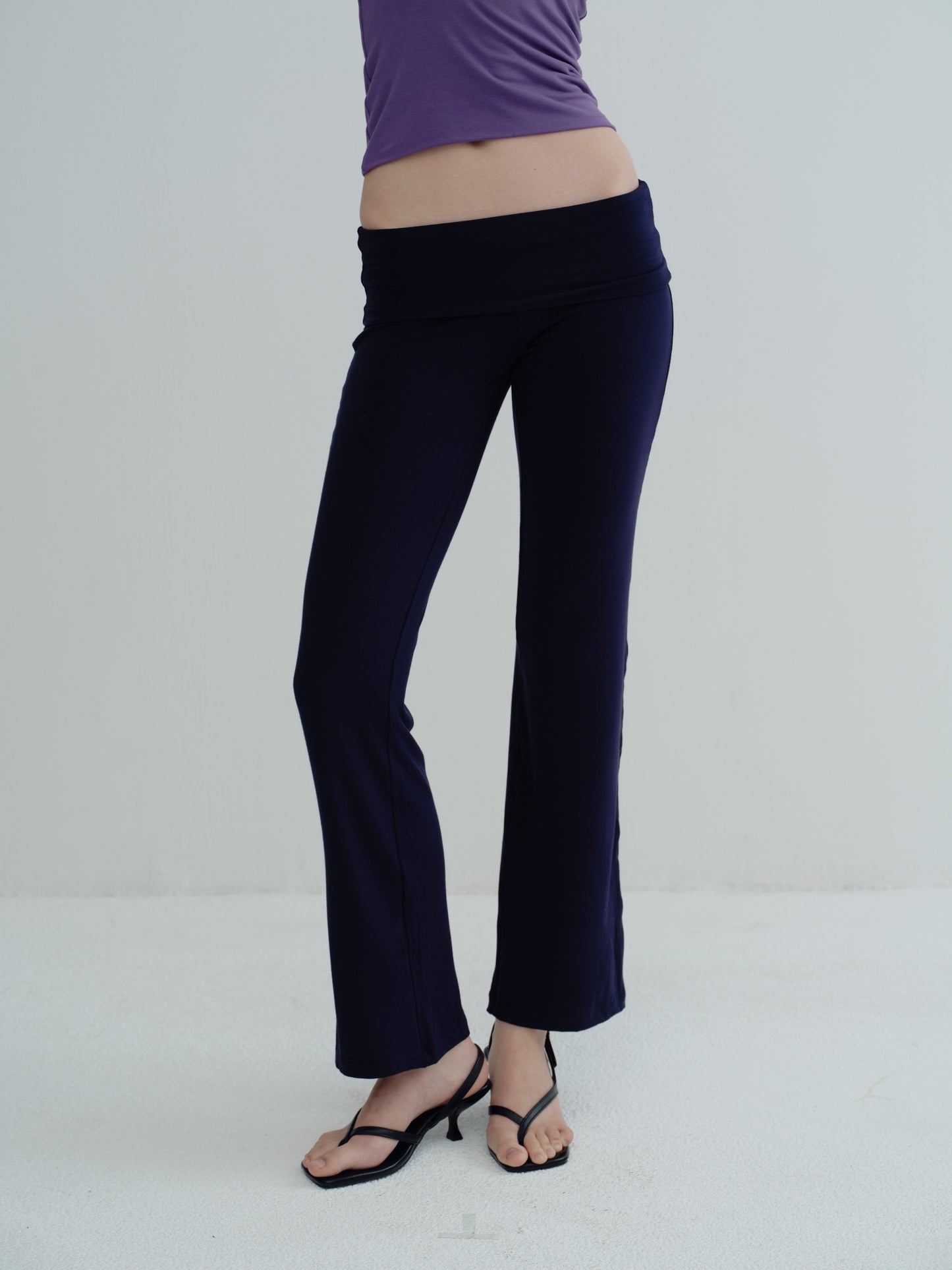 JERSEY FOLDOVER PANTS - Navy