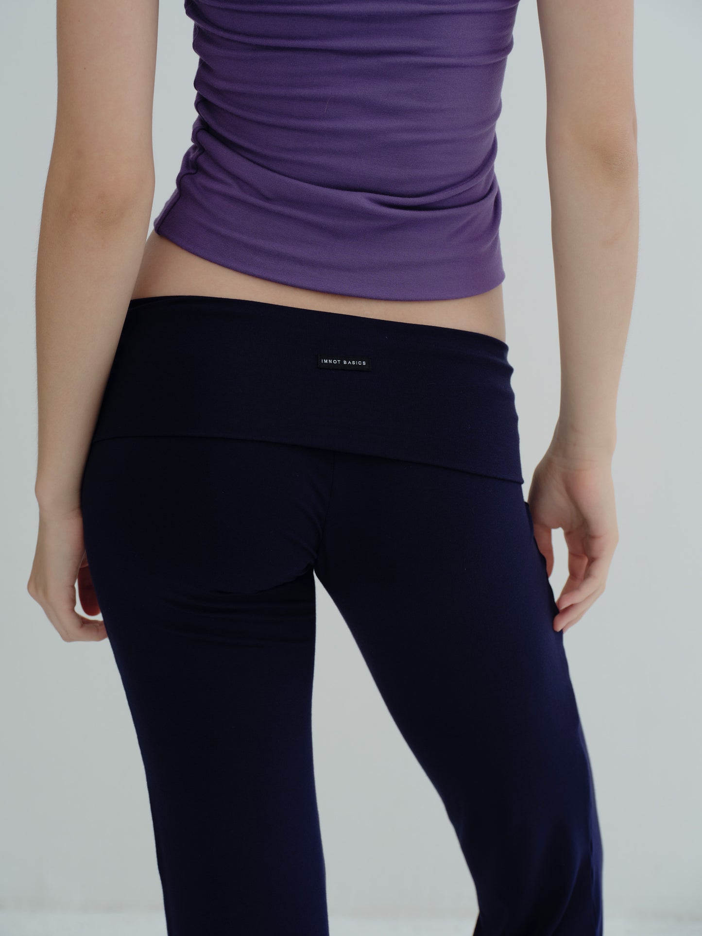 JERSEY FOLDOVER PANTS - Navy