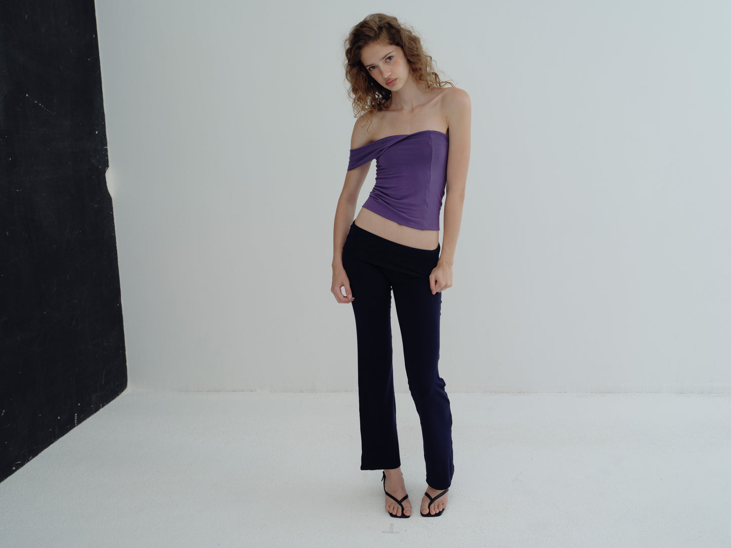JERSEY FOLDOVER PANTS - Navy