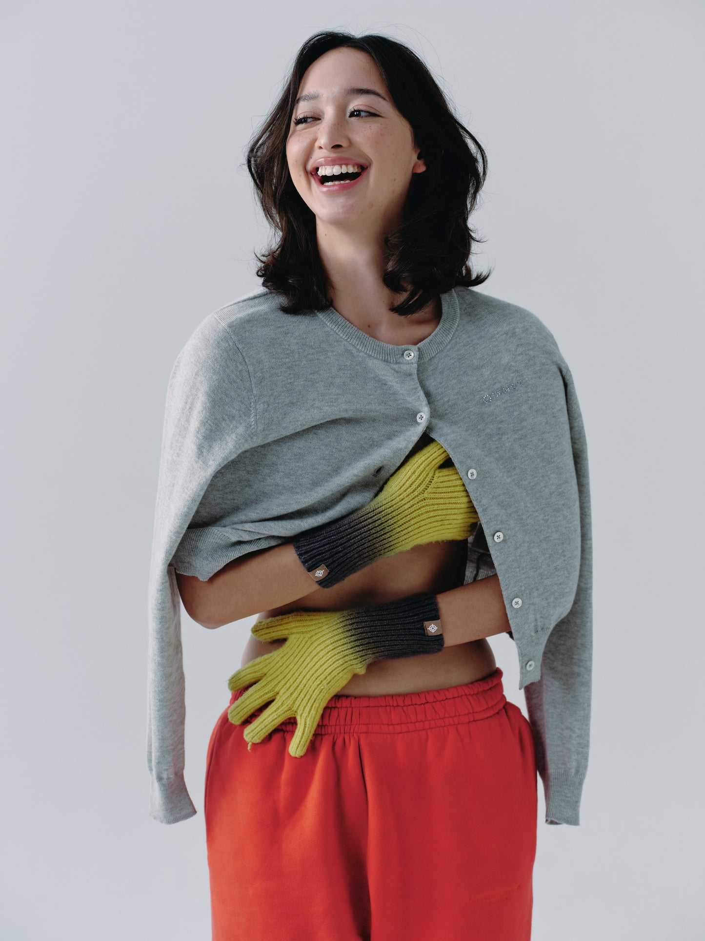 classic cotton cardigan - SOFT GRAY