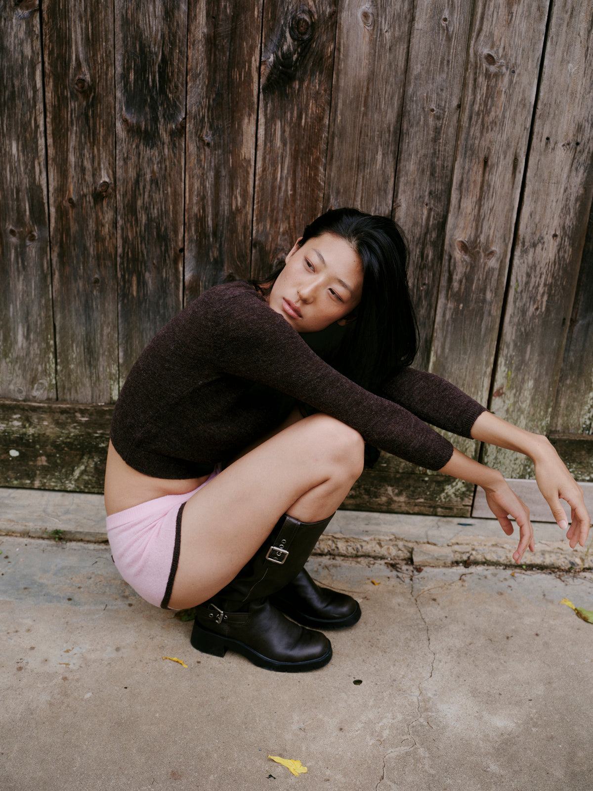 Classic V-Neck Knit Pullover Sweater- Chocolate bark