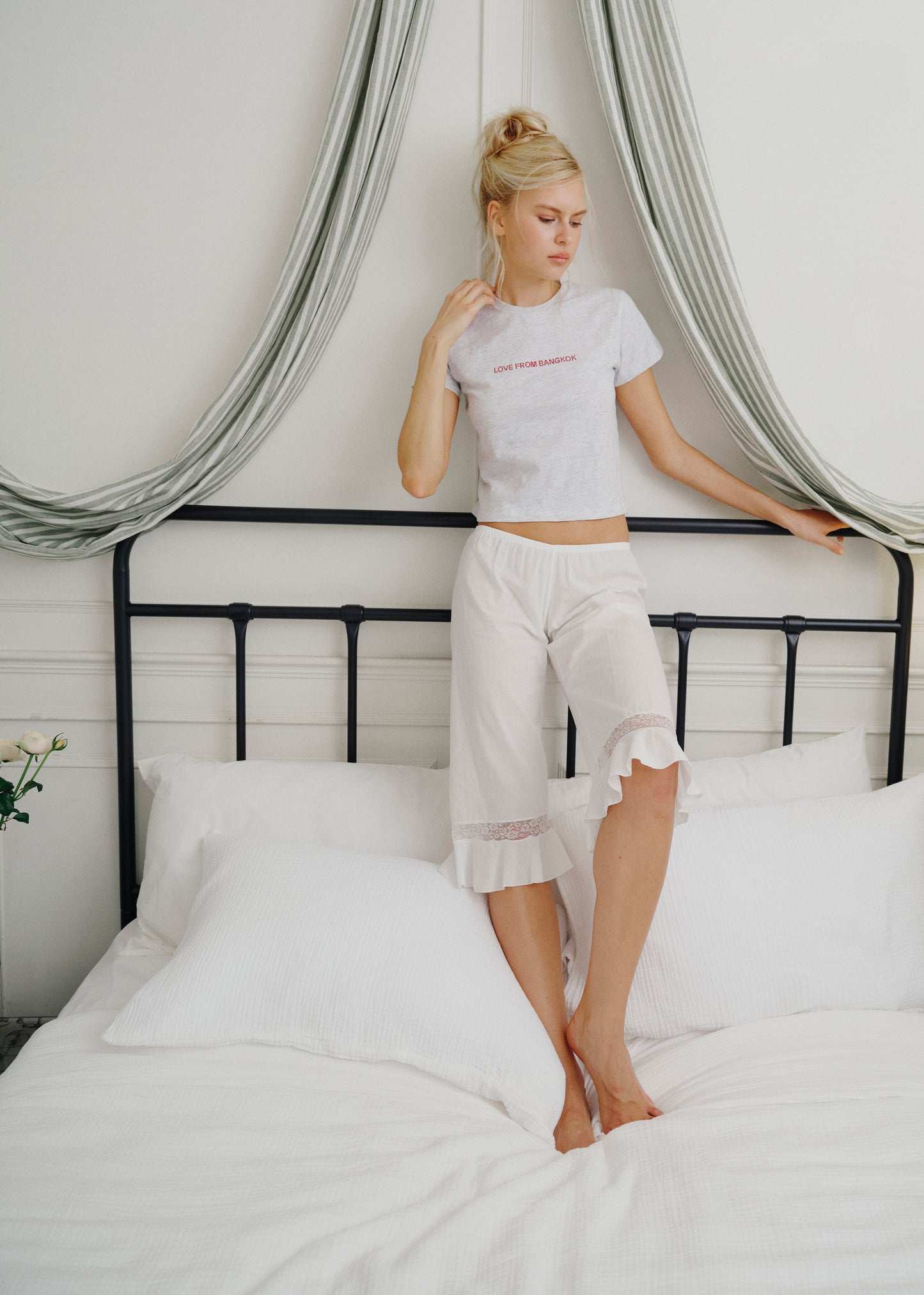 The Blooming classic pants  - white