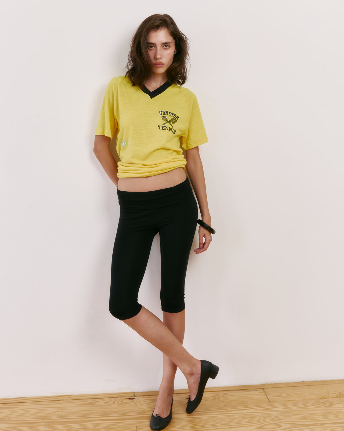 JERSEY FOLDOVER CAPRI LEGGINGS - DEEP BLACK