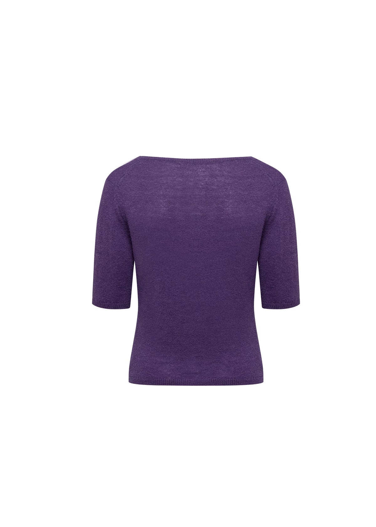 V-neck short-sleeve cardigan with pocket-Sweet Purple