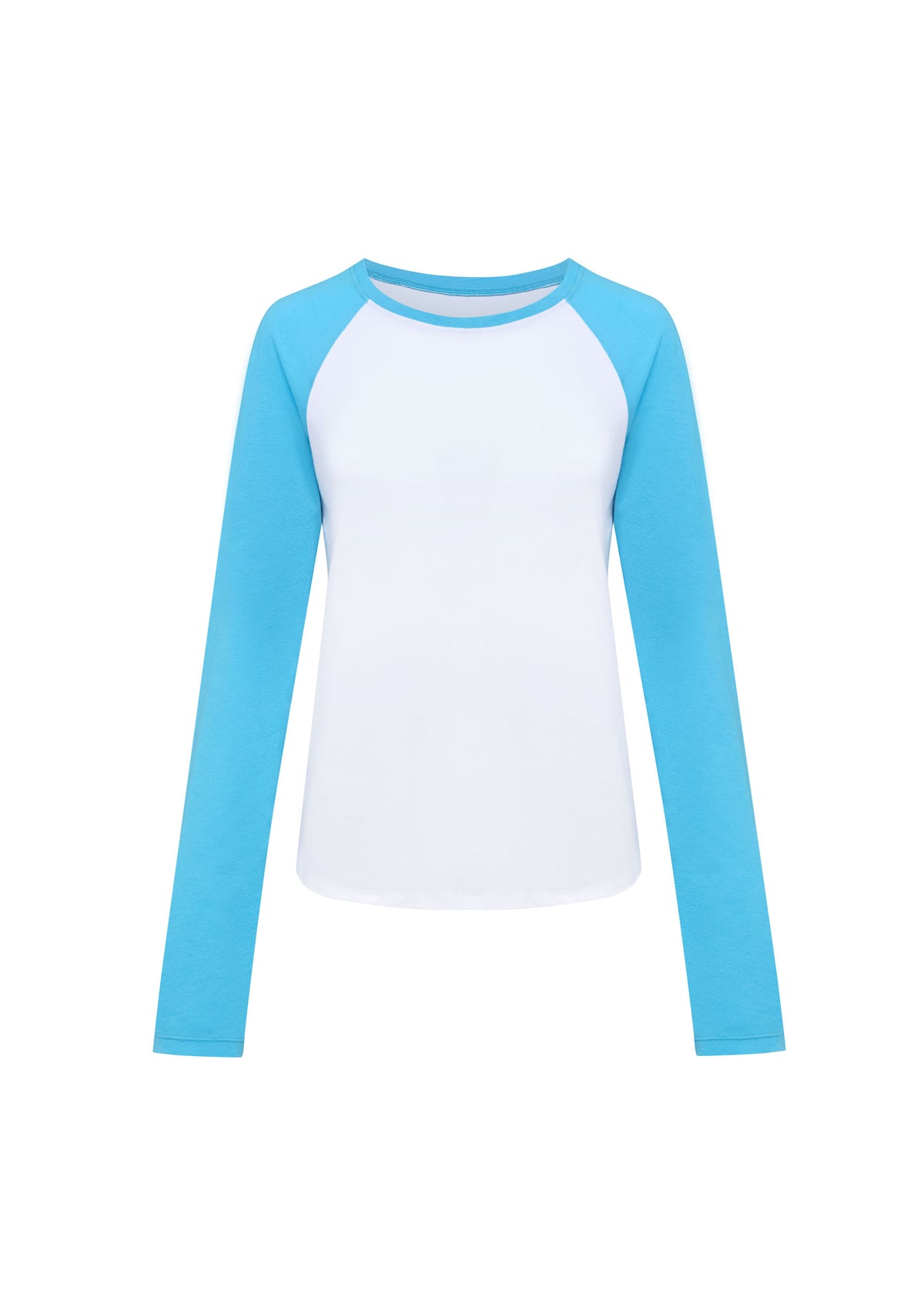 basic raglan long-sleeve tee - Blue / White