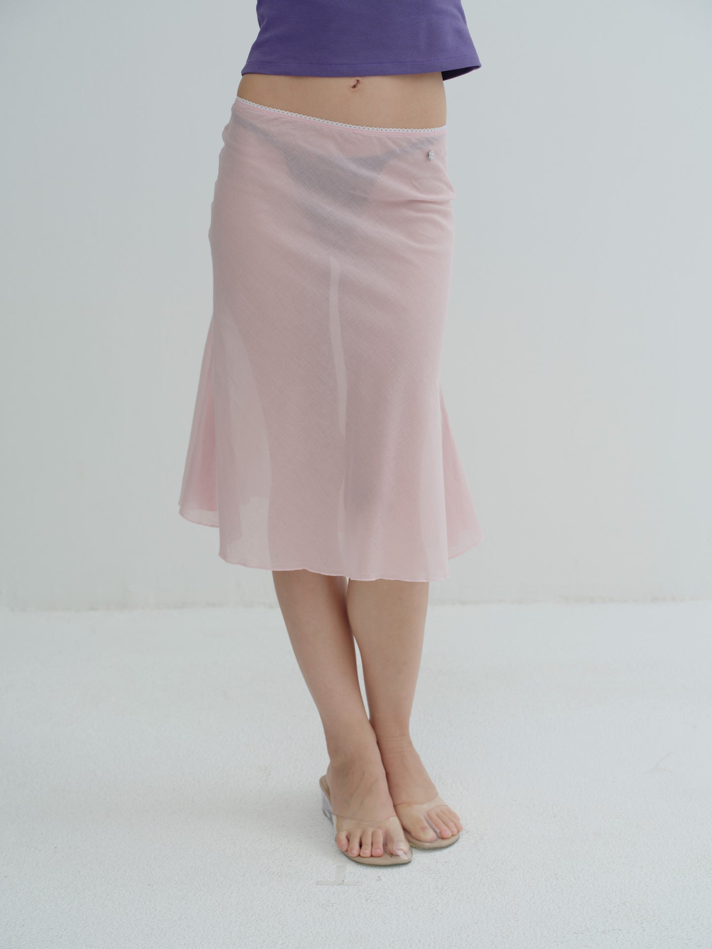 breeze cotton skirt -  pale pink