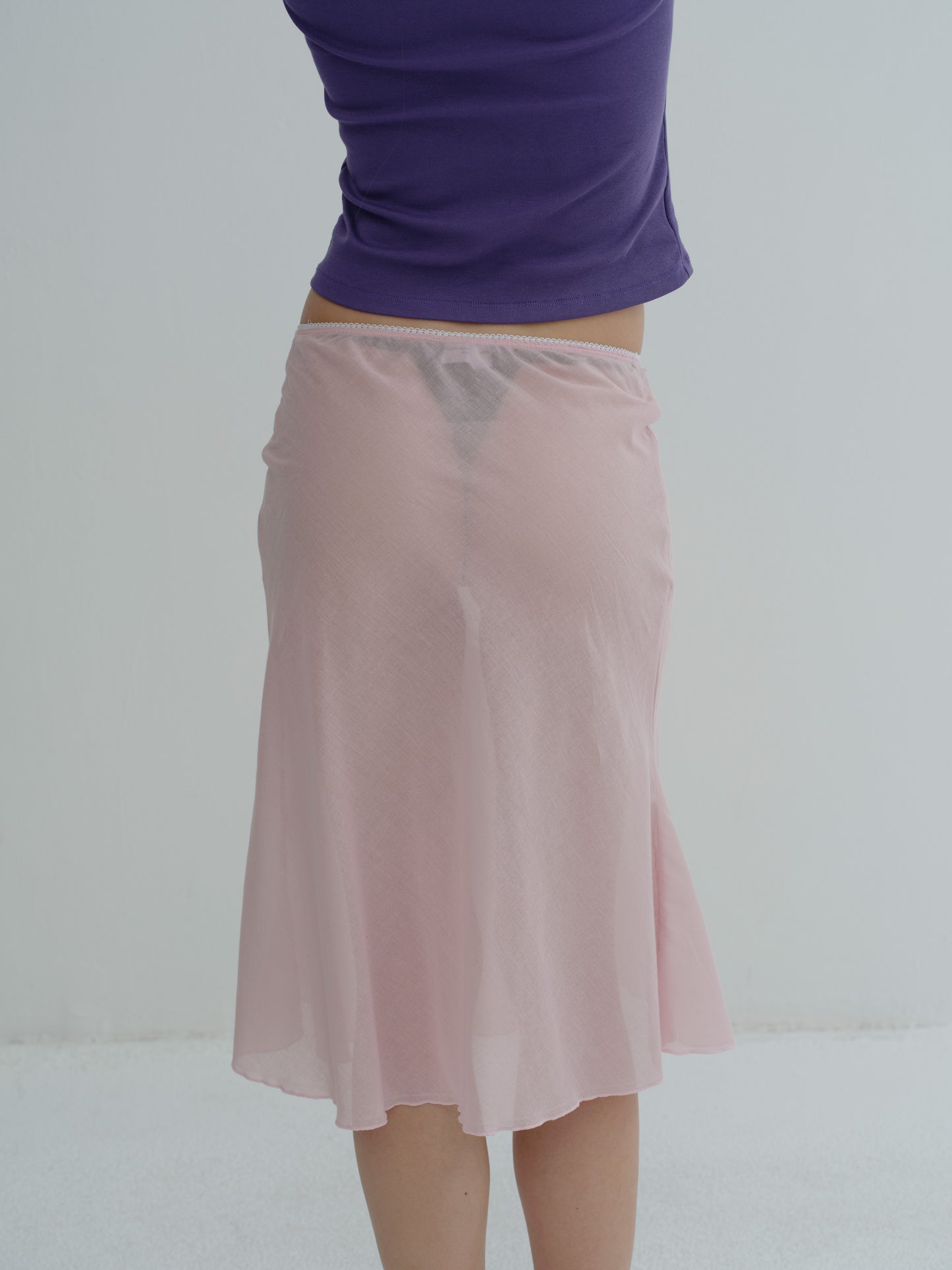 breeze cotton skirt -  pale pink