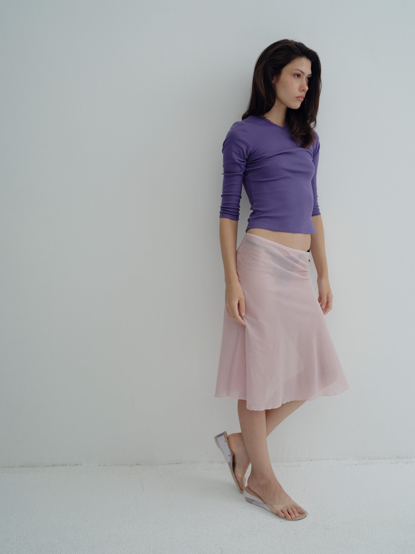 breeze cotton skirt -  pale pink