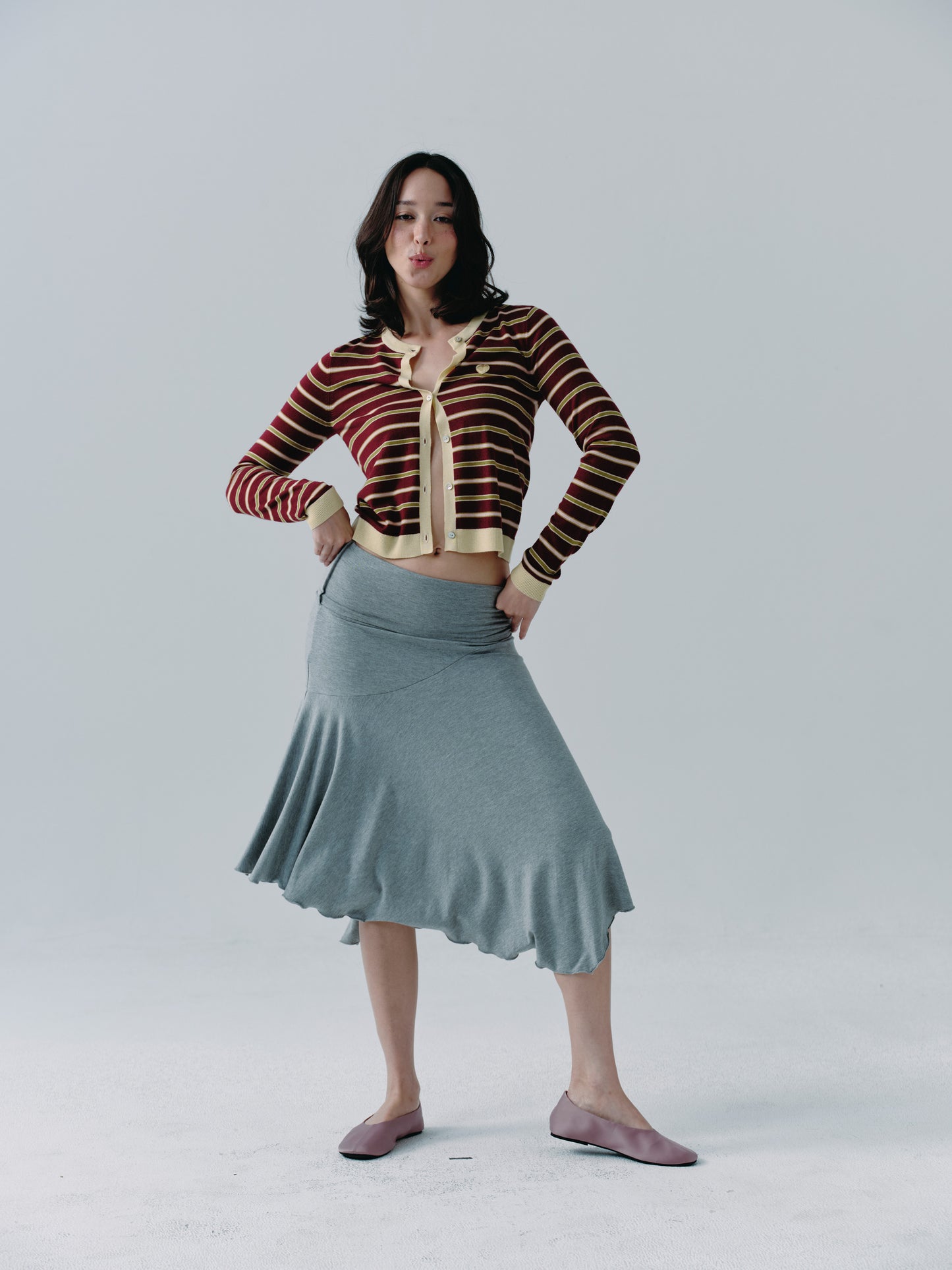 The Baby cardigan - frosted cherry