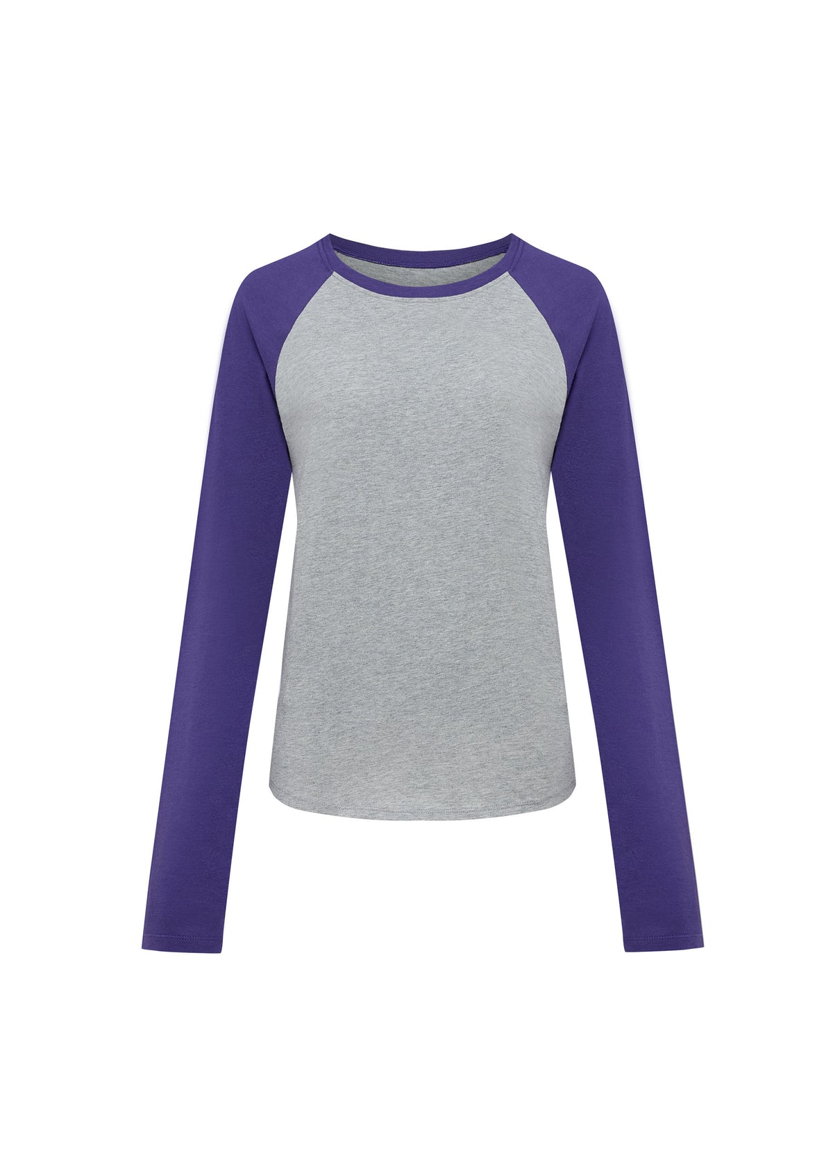 basic raglan long-sleeve tee - Purple / gray