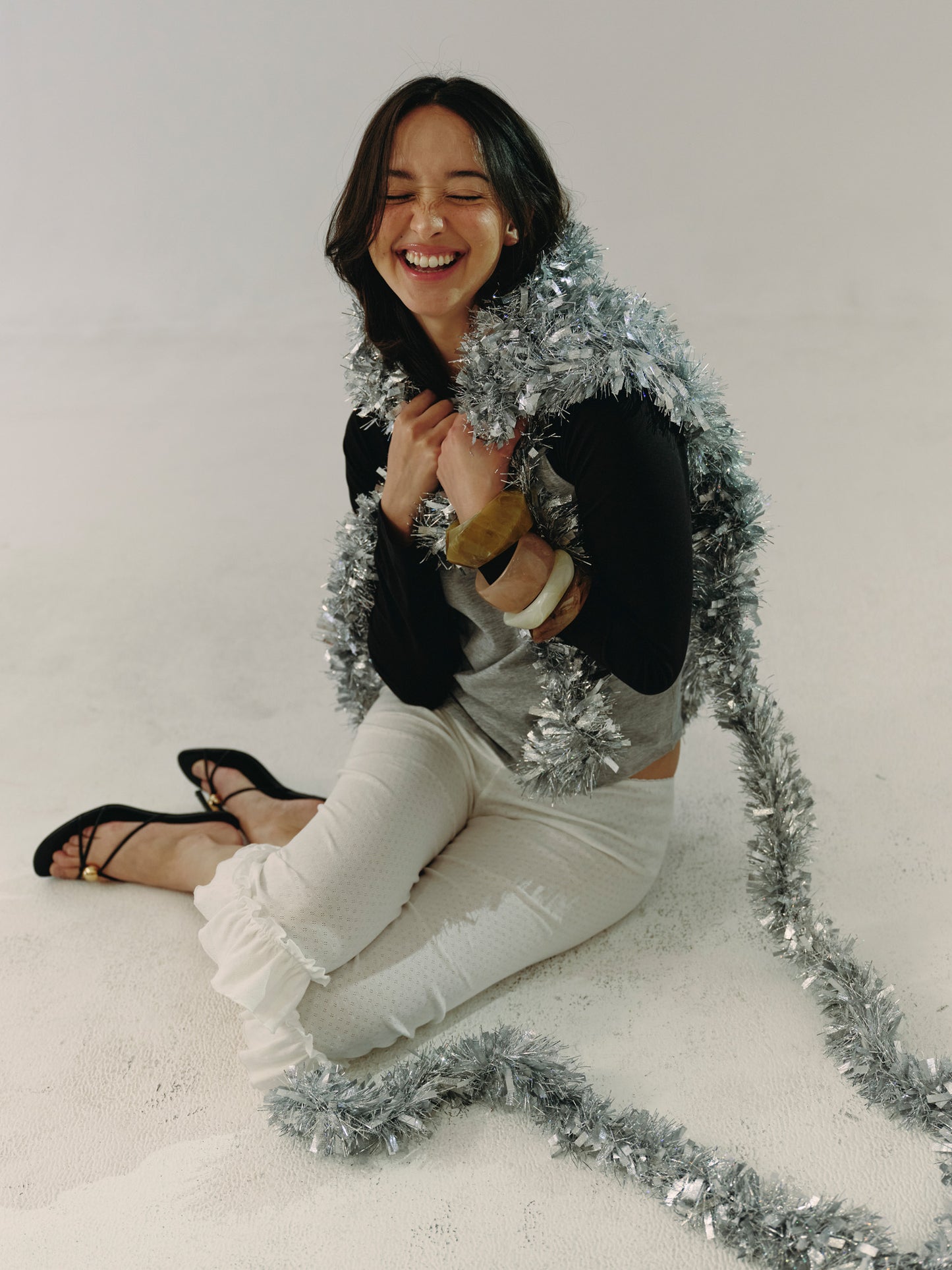 basic raglan long-sleeve tee - black / gray