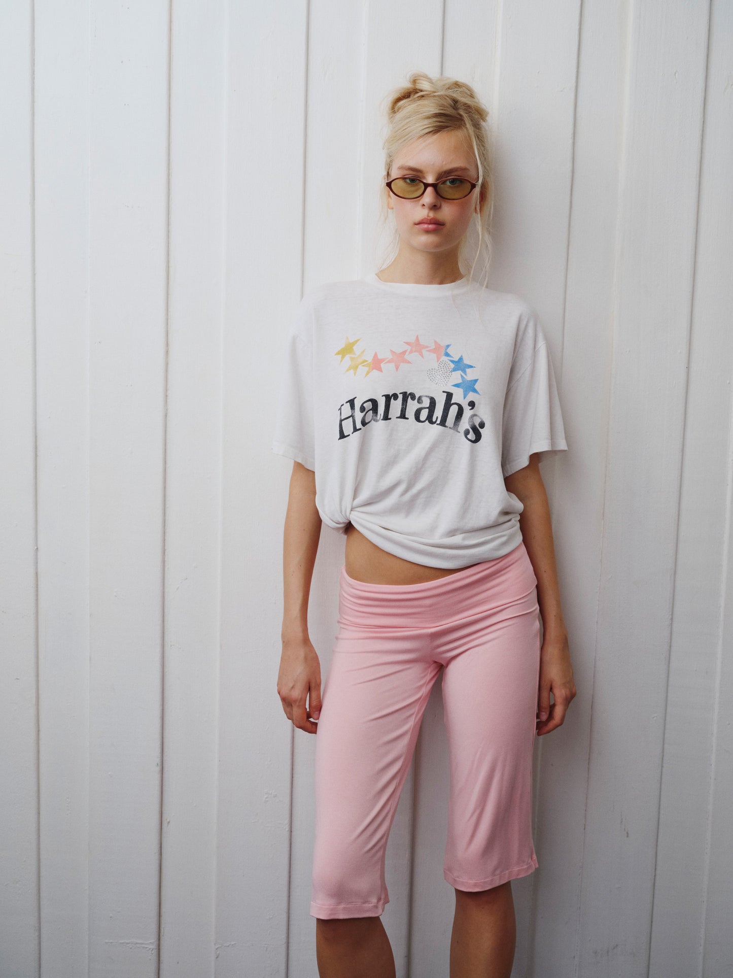 JERSEY FOLDOVER CAPRI PANTS - ROSE PINK