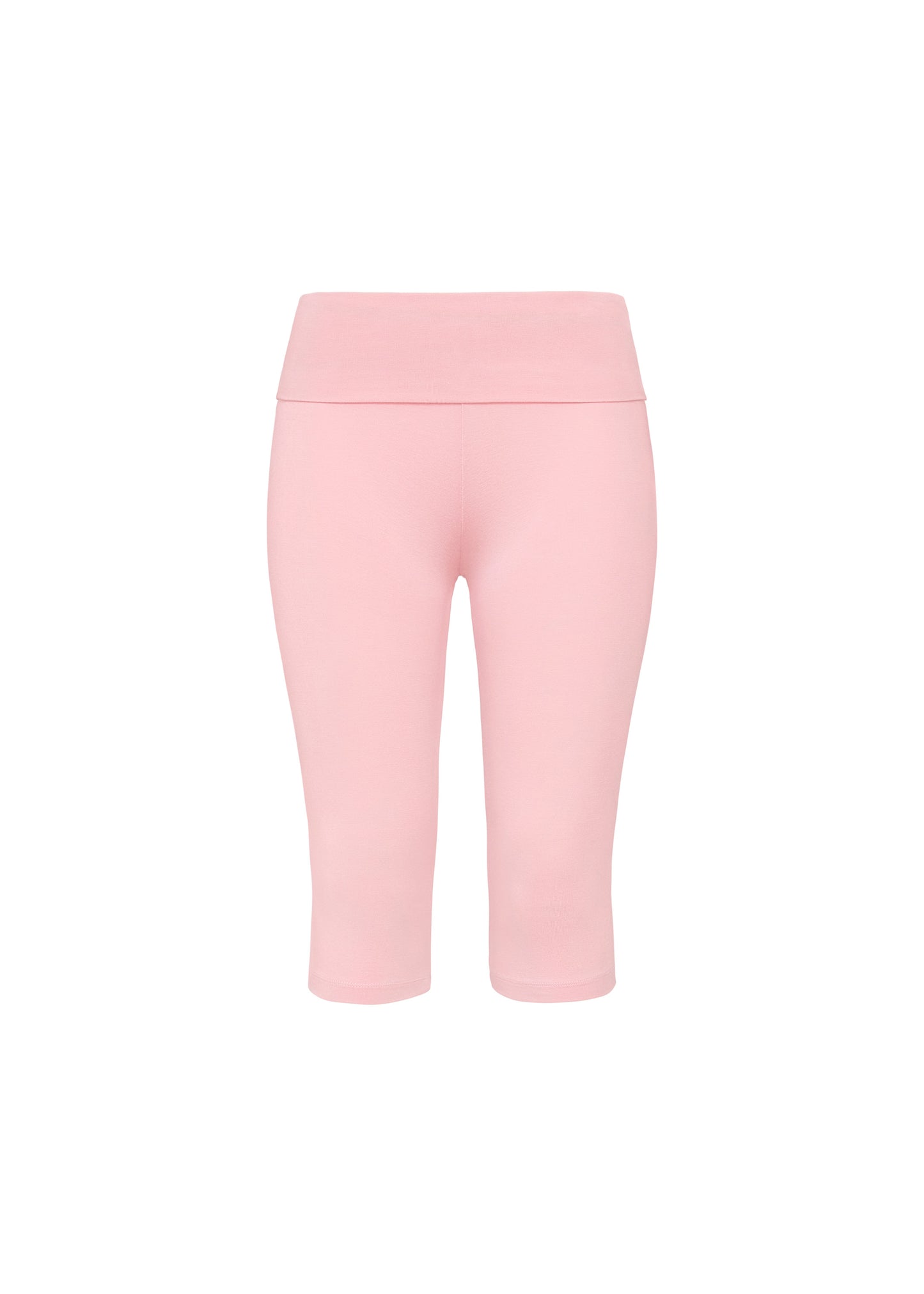 JERSEY FOLDOVER CAPRI LEGGINGS - Rose Pink