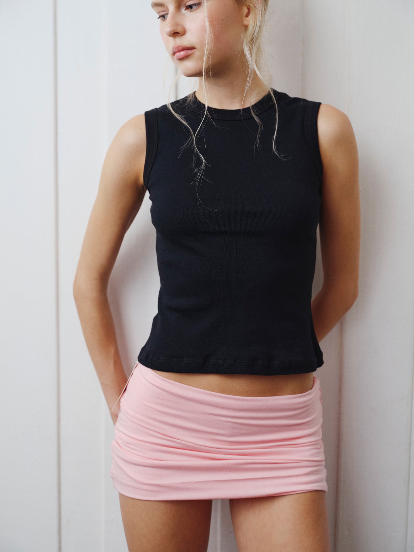 JERSEY FOLDOVER MICRO MIN SKORT - Rose pink