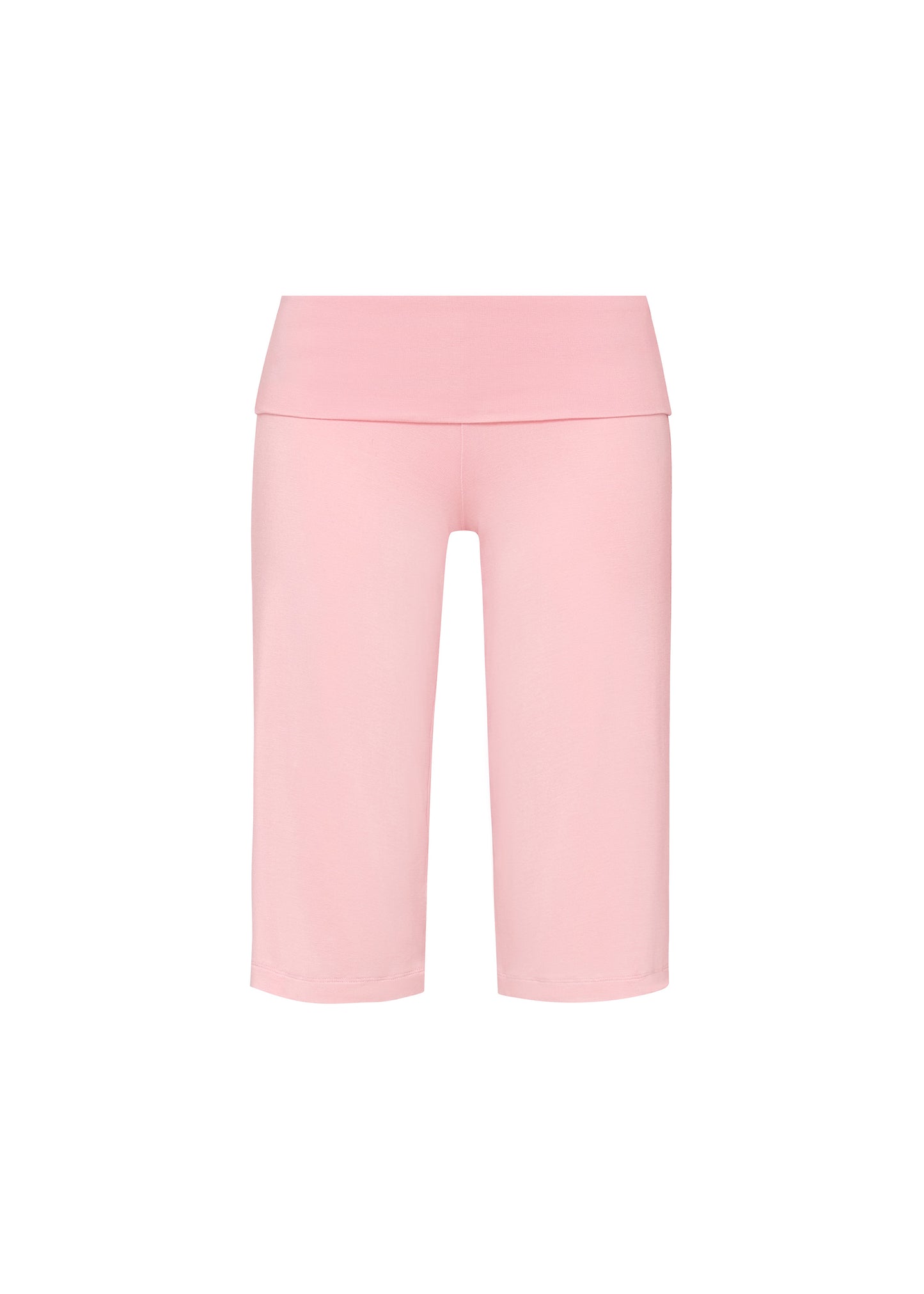 JERSEY FOLDOVER CAPRI PANTS - ROSE PINK