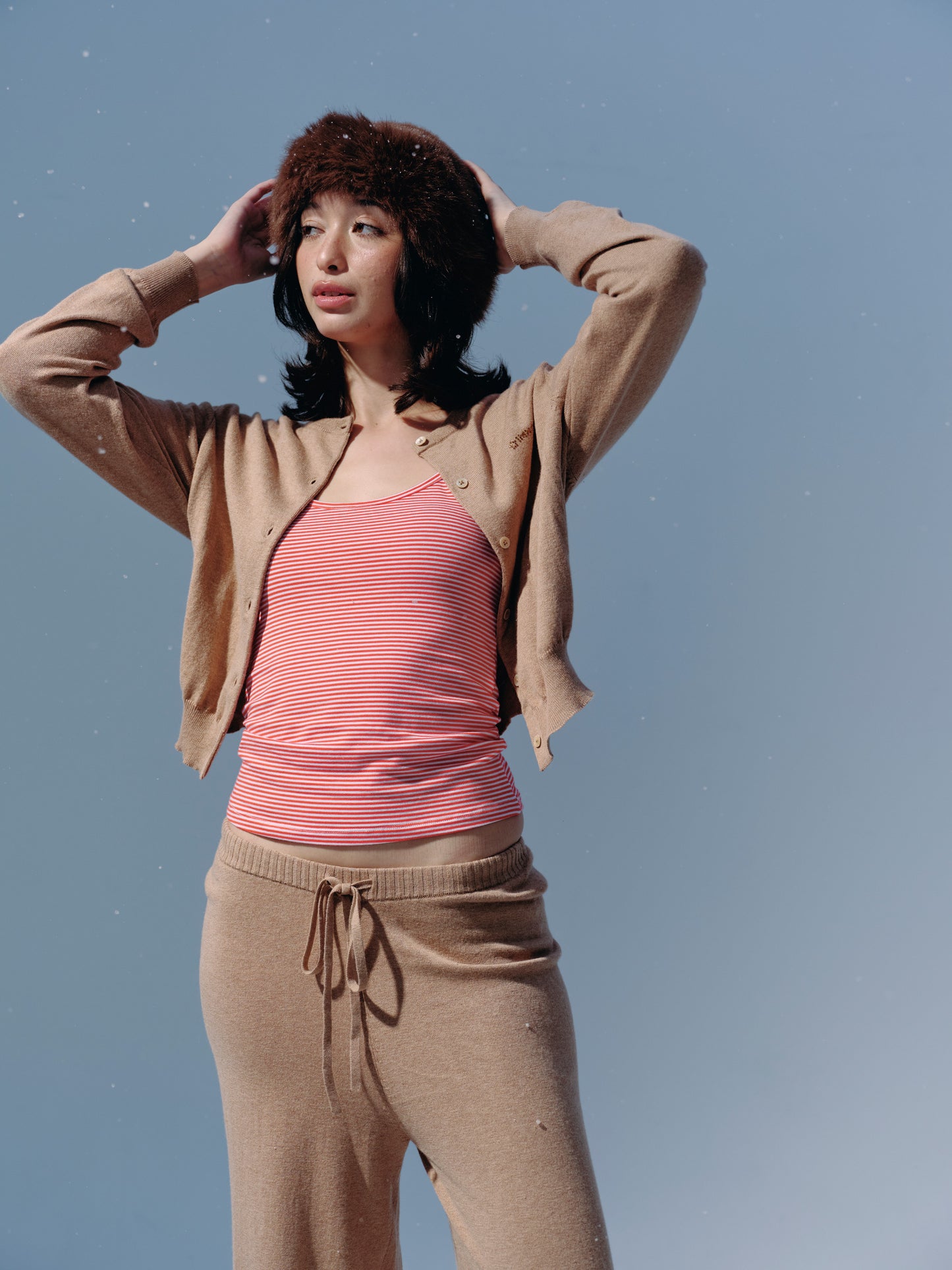 classic cotton cardigan - cinnamon