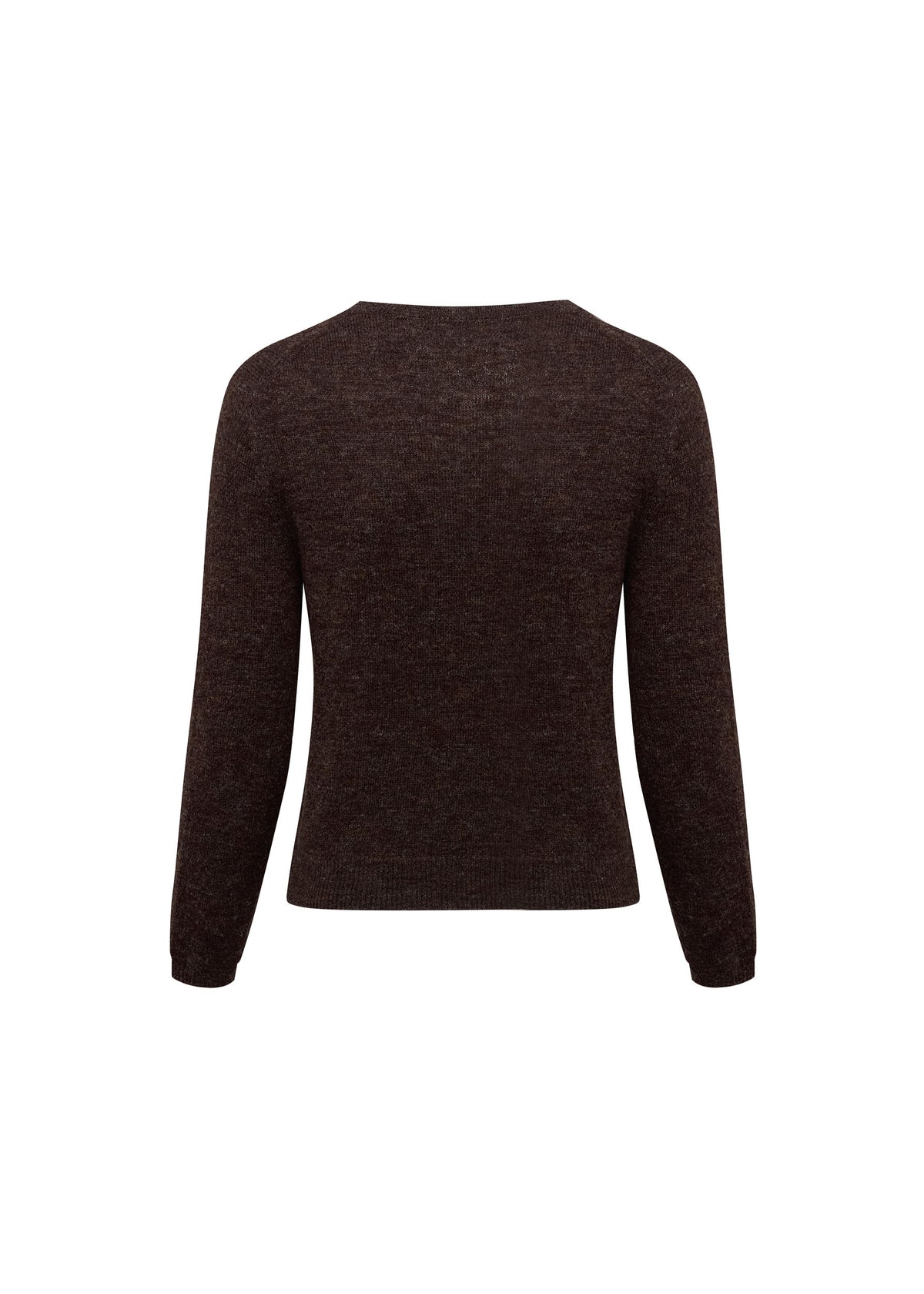Classic V-Neck Knit Pullover Sweater- Chocolate bark