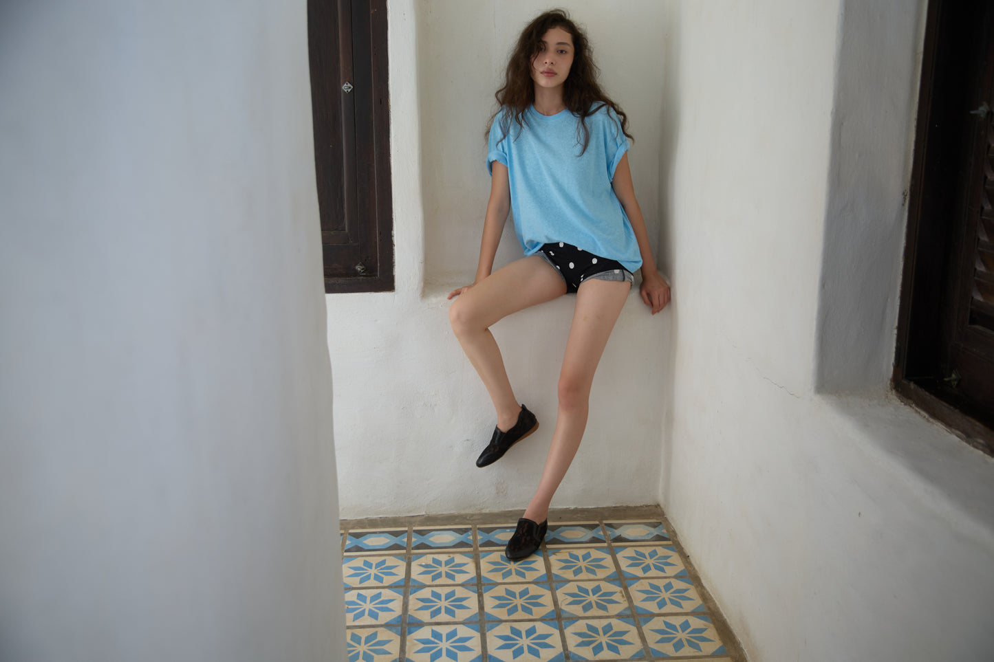 OVERSIZED SUMMER T-SHIRT - SKY BLUE