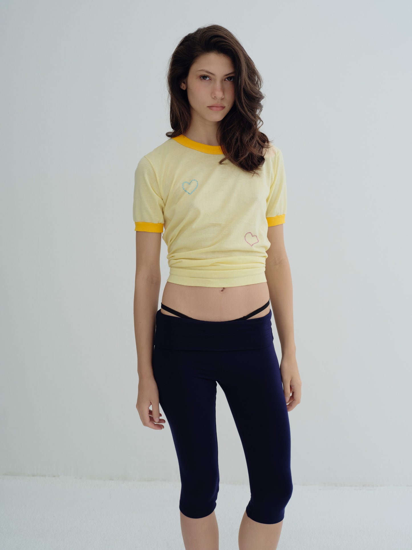 JERSEY FOLDOVER CAPRI LEGGINGS - Navy