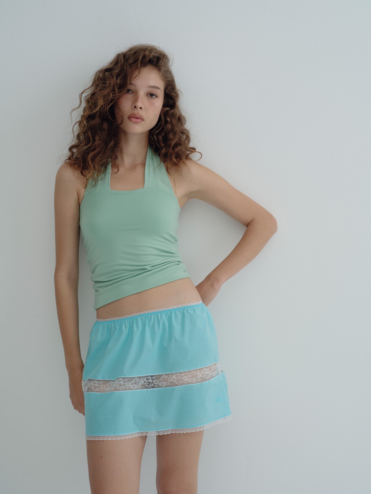 Jersey Halter Top - Soft Jade