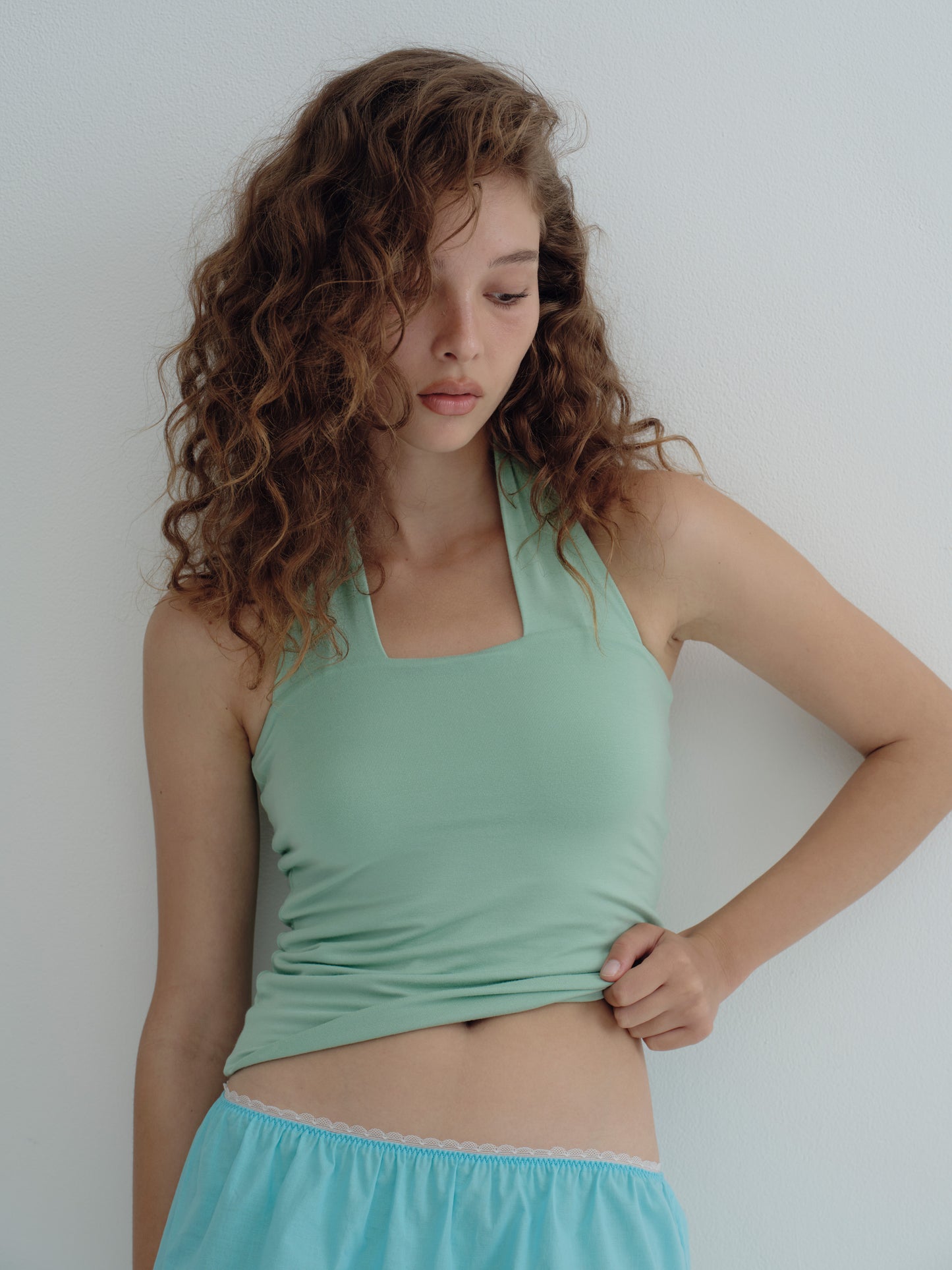 Jersey Halter Top - Soft Jade