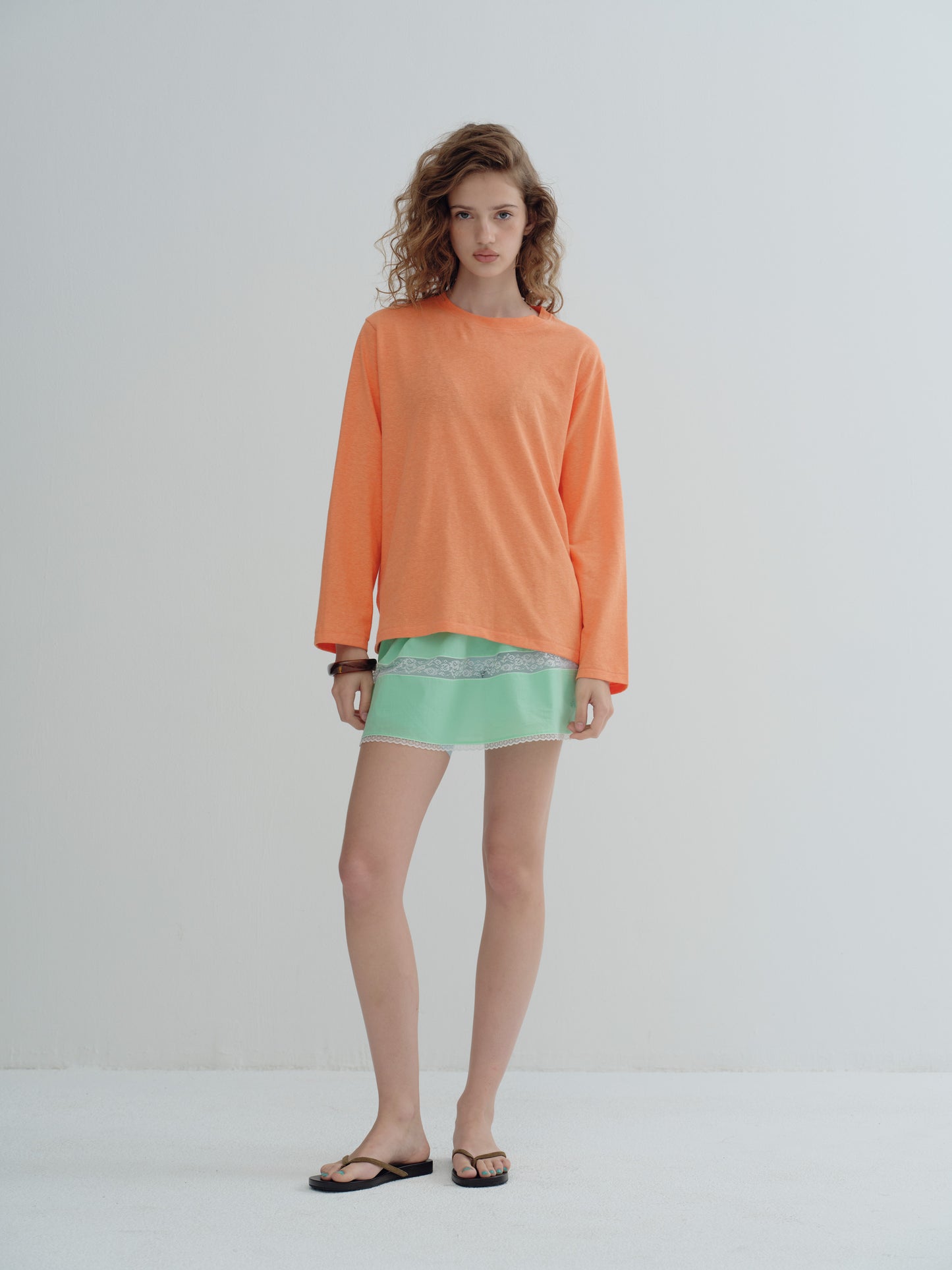 LONG SLEEVE SUMMER T-SHIRT - Saffron