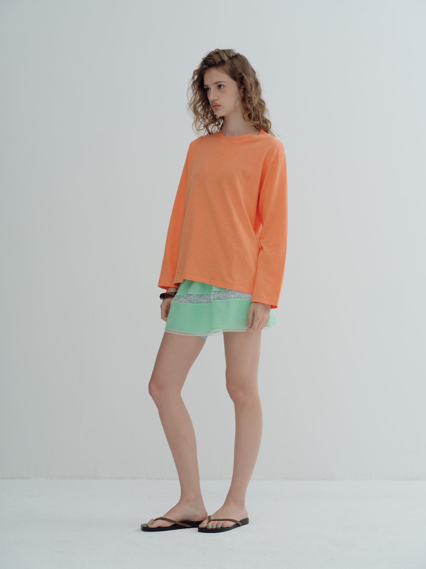 LONG SLEEVE SUMMER T-SHIRT - Saffron