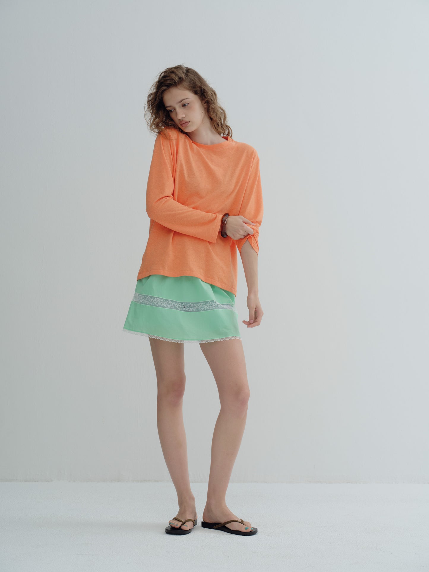 LONG SLEEVE SUMMER T-SHIRT - Saffron