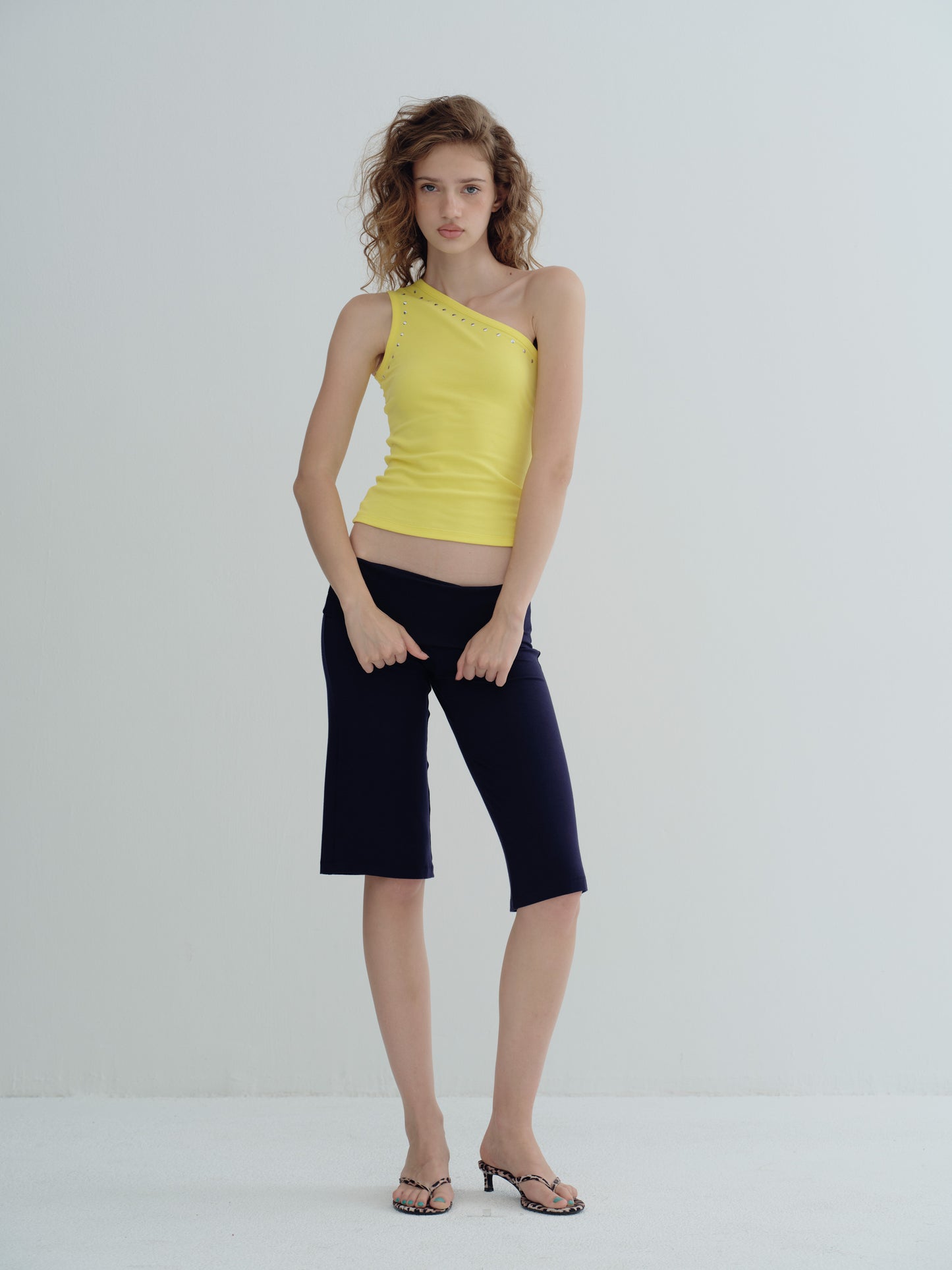 70s one shoulder top - Marigold