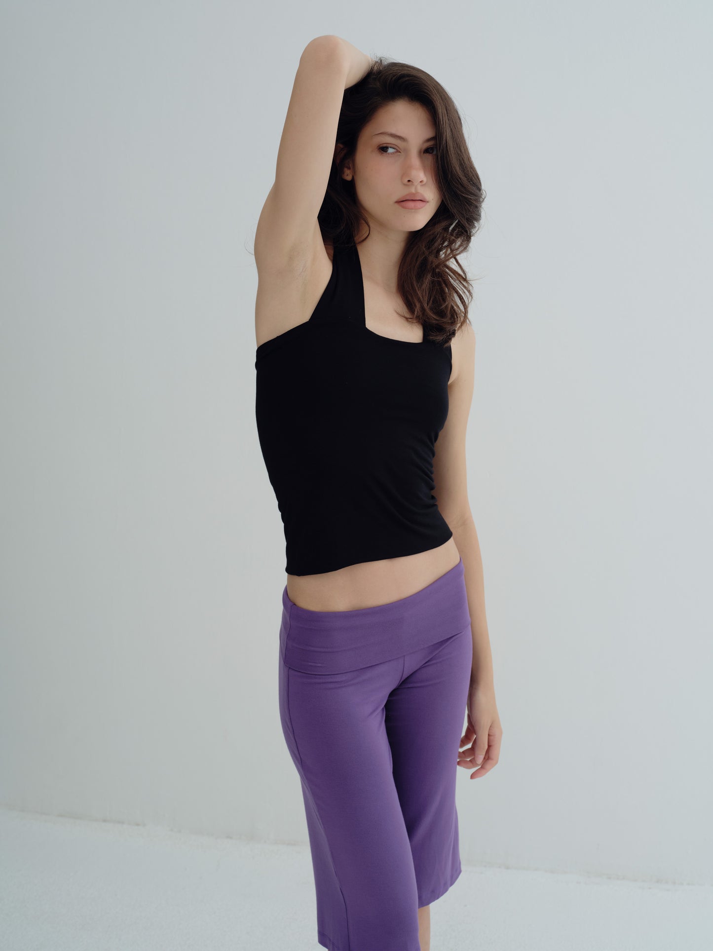 JERSEY FOLDOVER CAPRI PANTS - Mangosteen