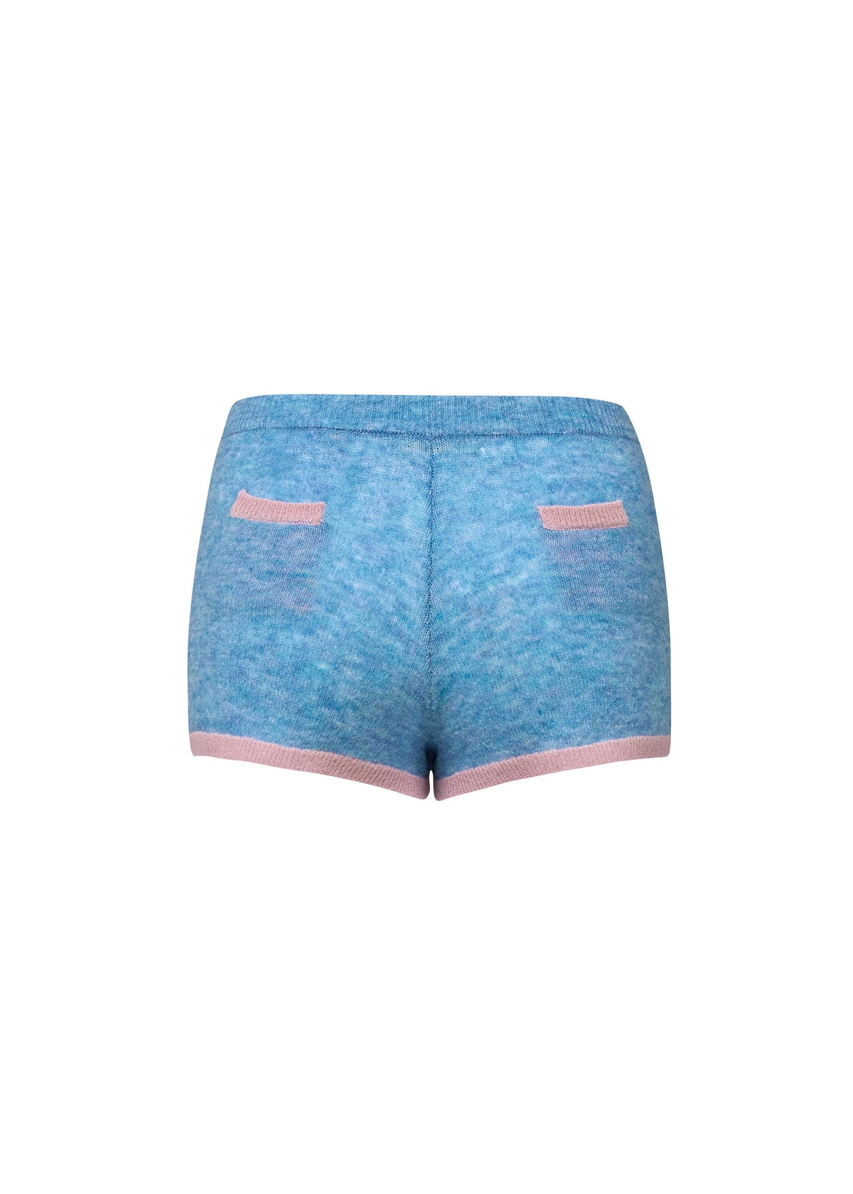 Knit Micro Shorts with Mini Pockets - Magic Blue
