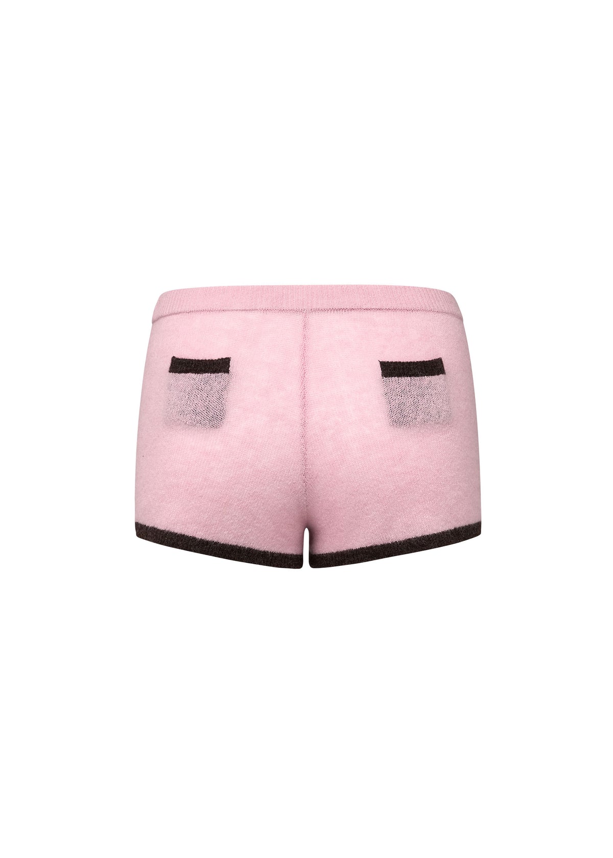 Knit Micro Shorts with Mini Pockets - Ribbon Pink