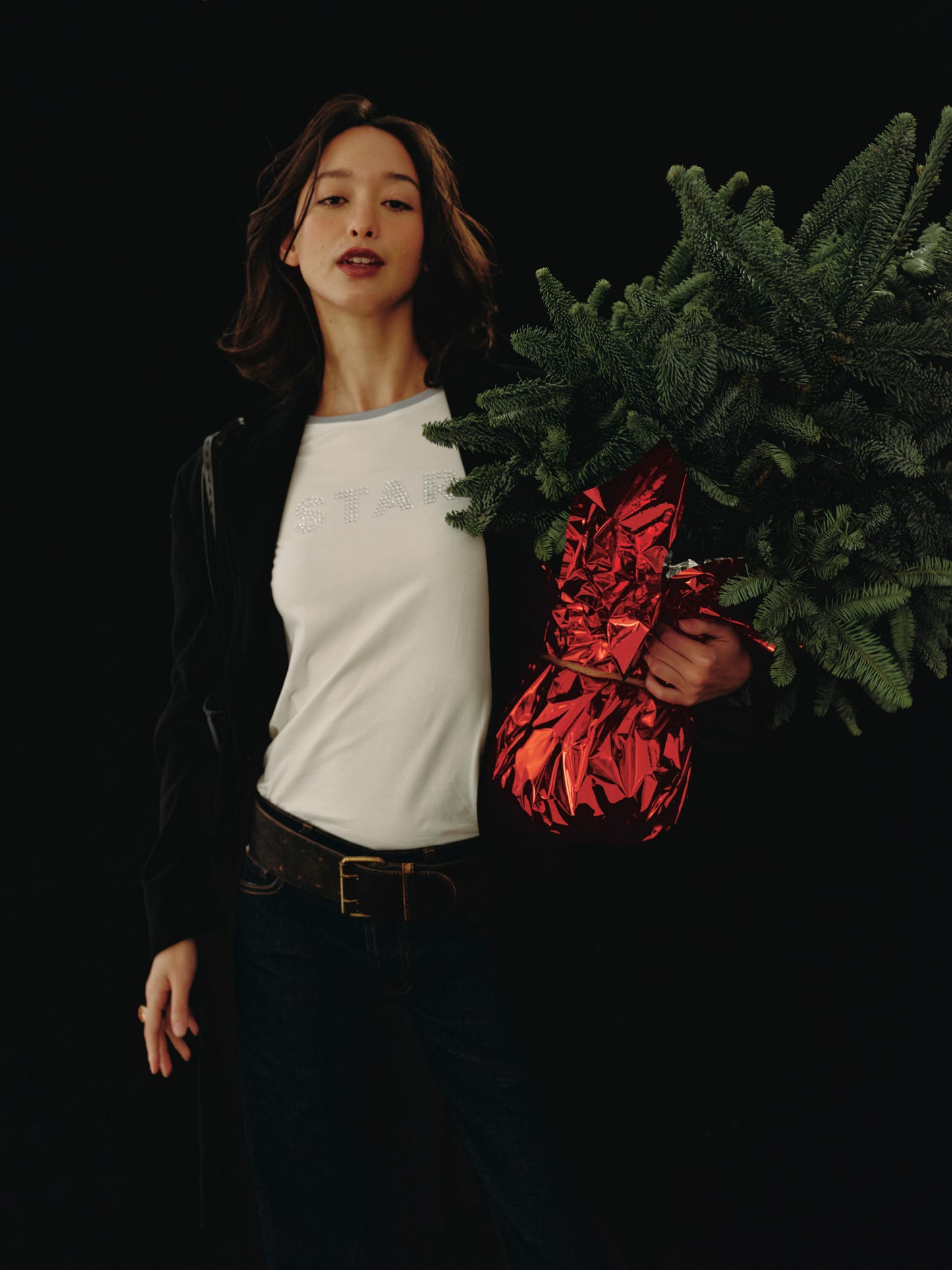 basic raglan long-sleeve tee - Bling star