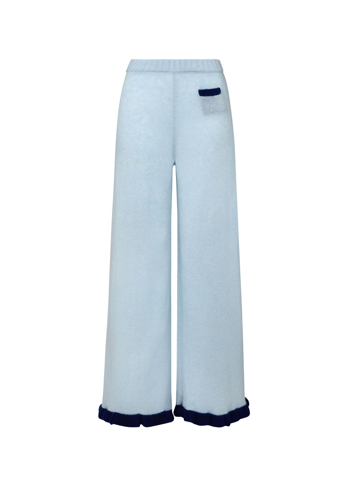 Knit raffle pants with hidden pockets - Powder Blue / Royal Blue