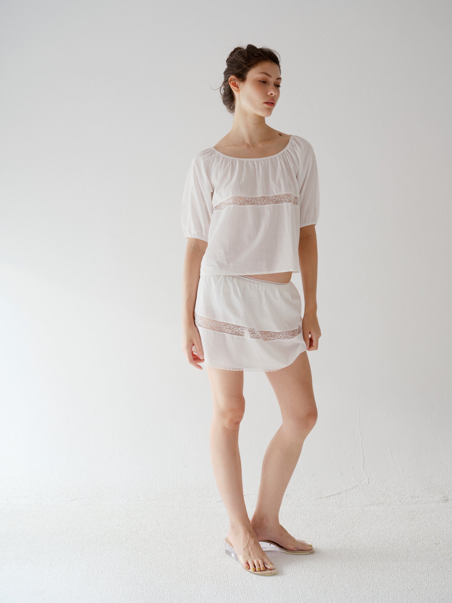 The Blooming classic mini skirt - white